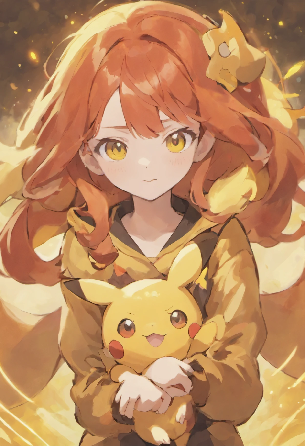 redhead, A teenage Pokemon trainer with golden eyes