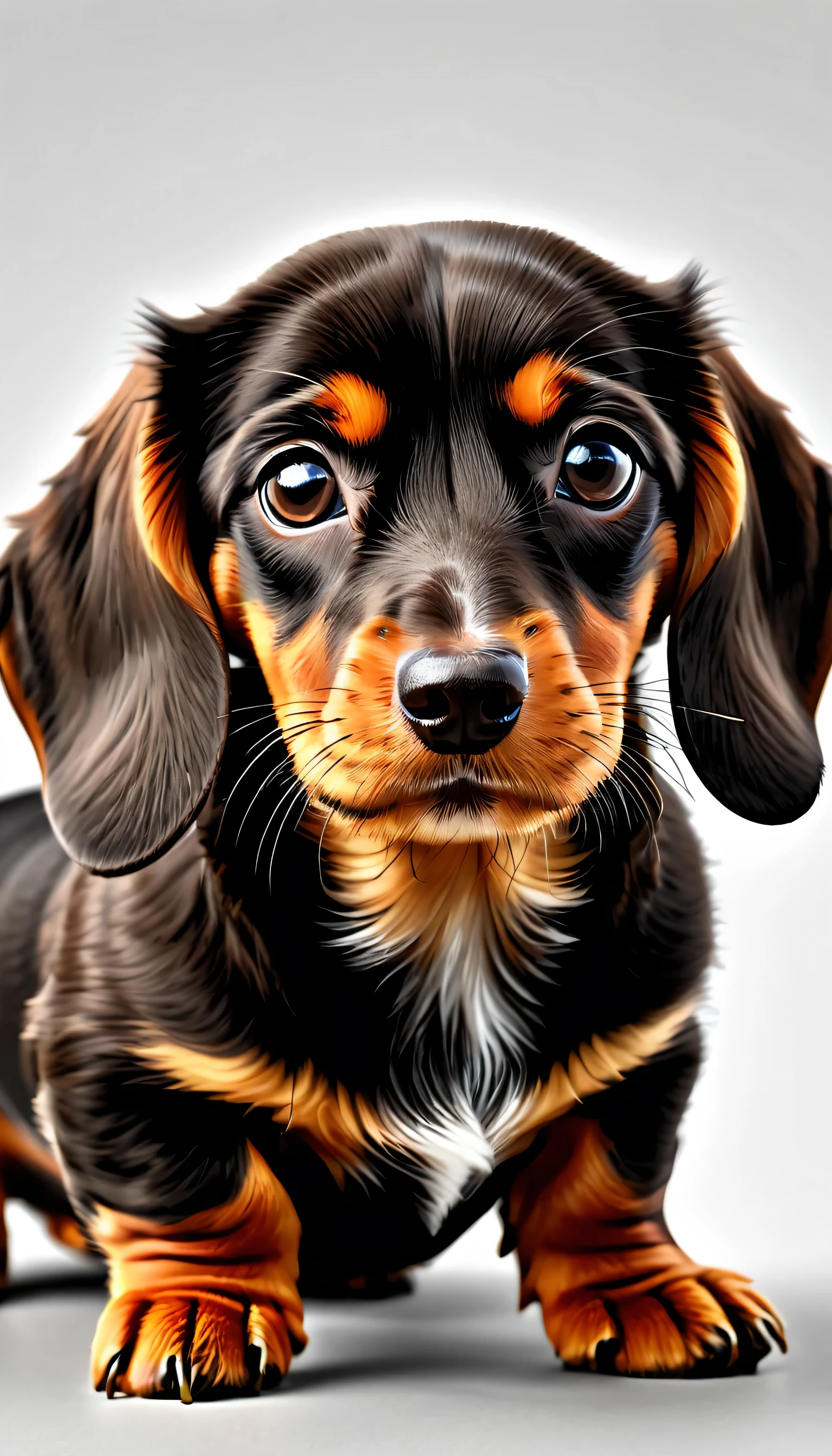 highly detailed digital artワーク,，highly detailed art, highly detailed digital art, 超realistic illustration,Close up of brown miniature dachshund,Show greater details Amazingly detailed digital art, Highly detailed vector art, highly detailed portrait, Cat, realistic illustration