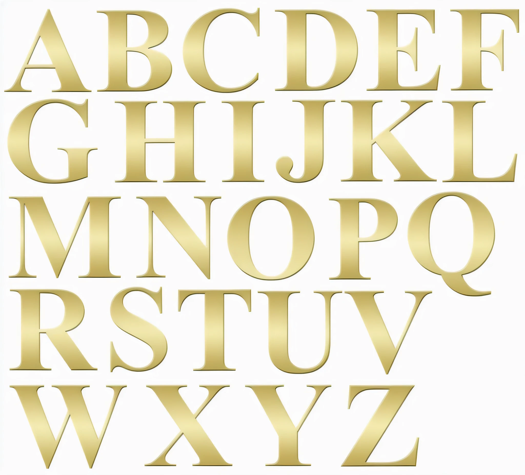 a close up of a gold alphabet with a white background, detailed letters, font, metal font, letters, gold metal, uppercase letter, metal, gold, made of polished broze, gold plated, readable font, yellow calibri font, shiny brass, type design, display font, typographic, brass, golden chinese text, oz, typography