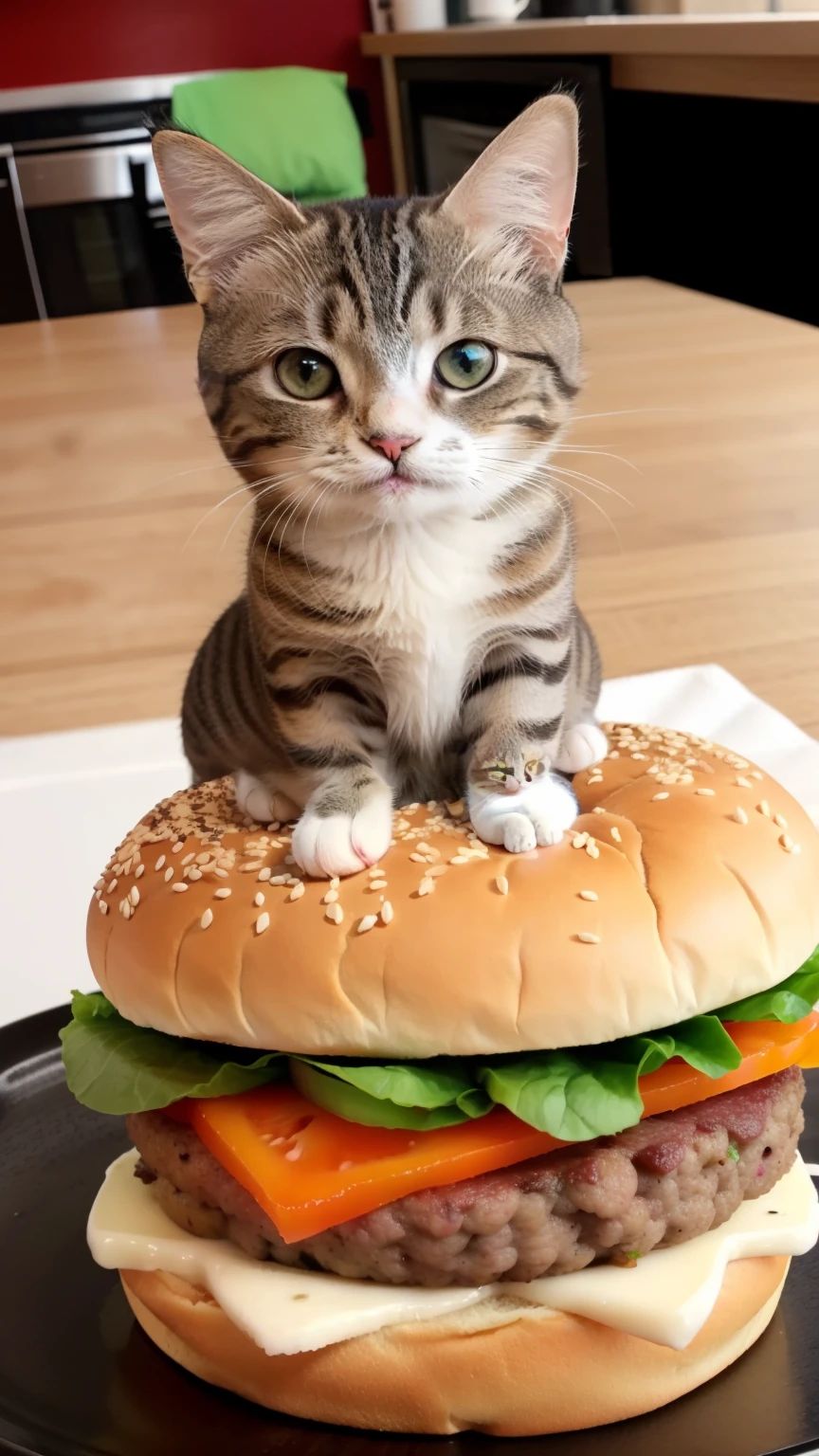 cute cat burger,