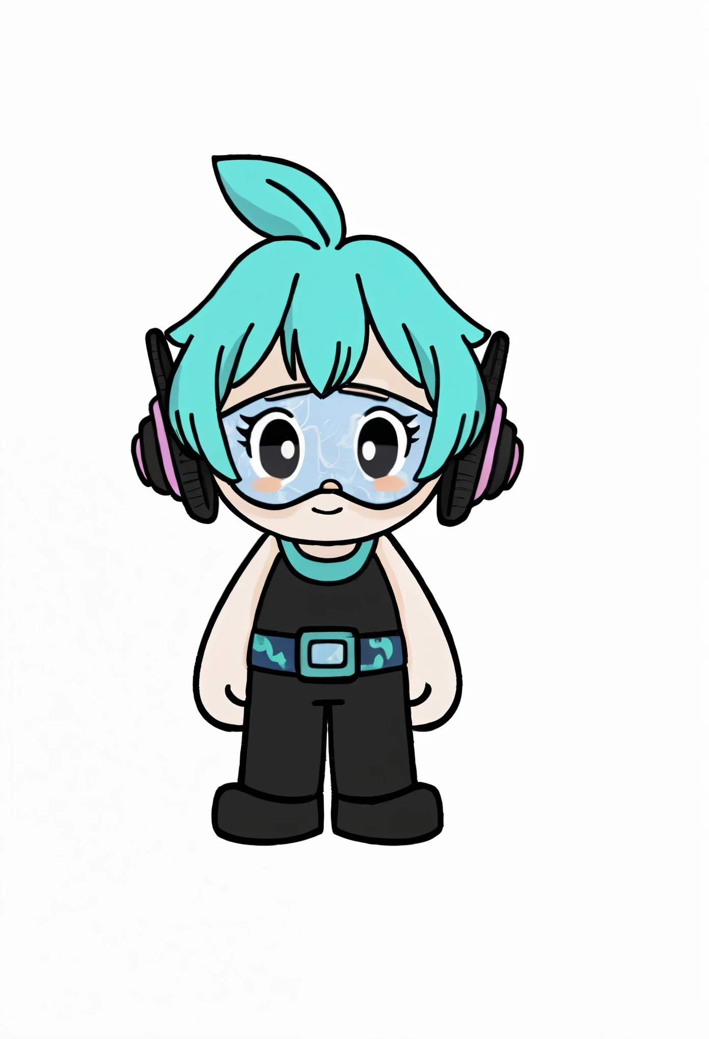 same character,front side beside,back