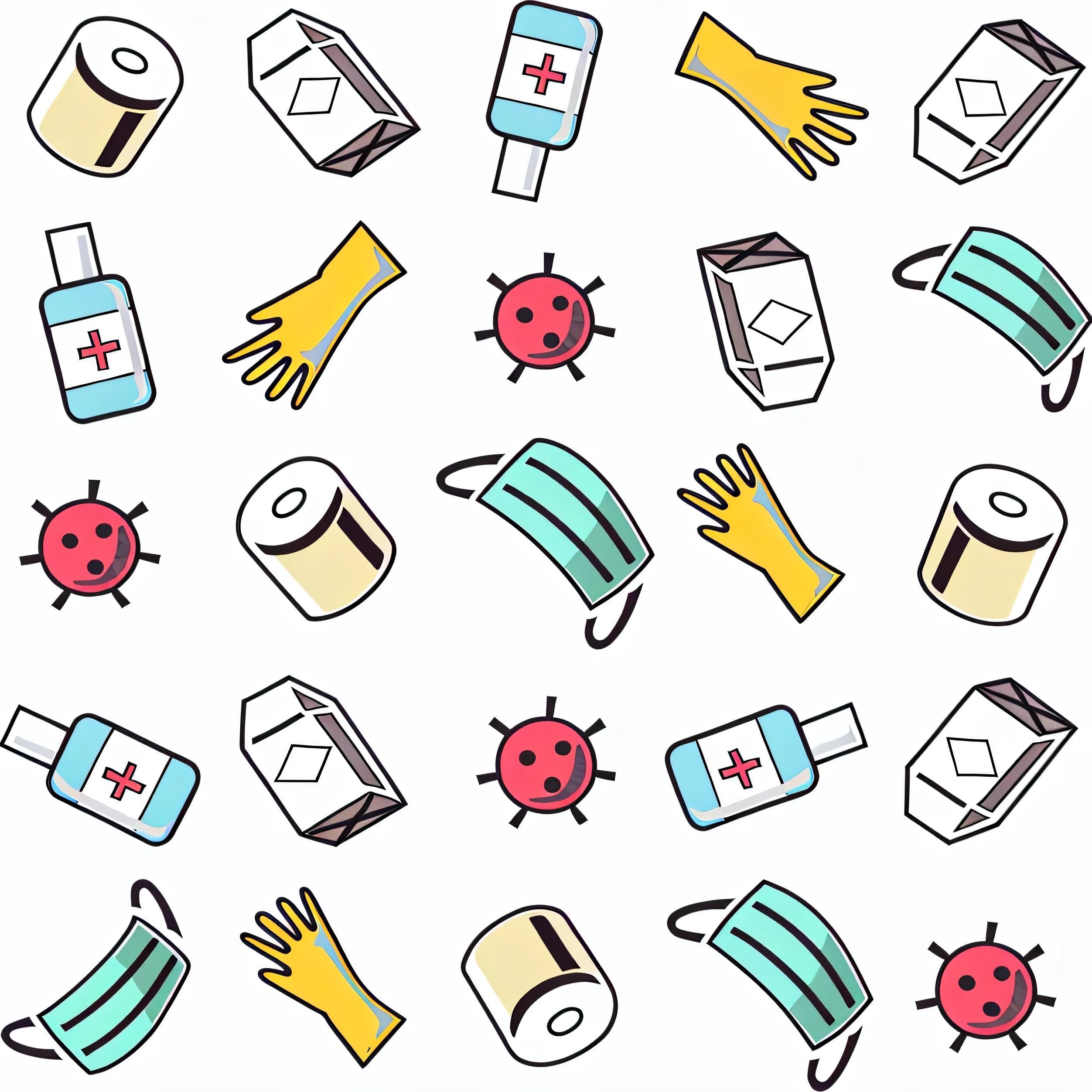 a close up of a pattern of different items on a black background, seamless pattern design, iconography background, miscellaneous objects, wallpaper!, icon pattern, on a flat color black background, desktop, sterile background, background art, phone background, symbols, desktop background, black backround. inkscape, cartoonish vector style, black!!!!! background, pattern