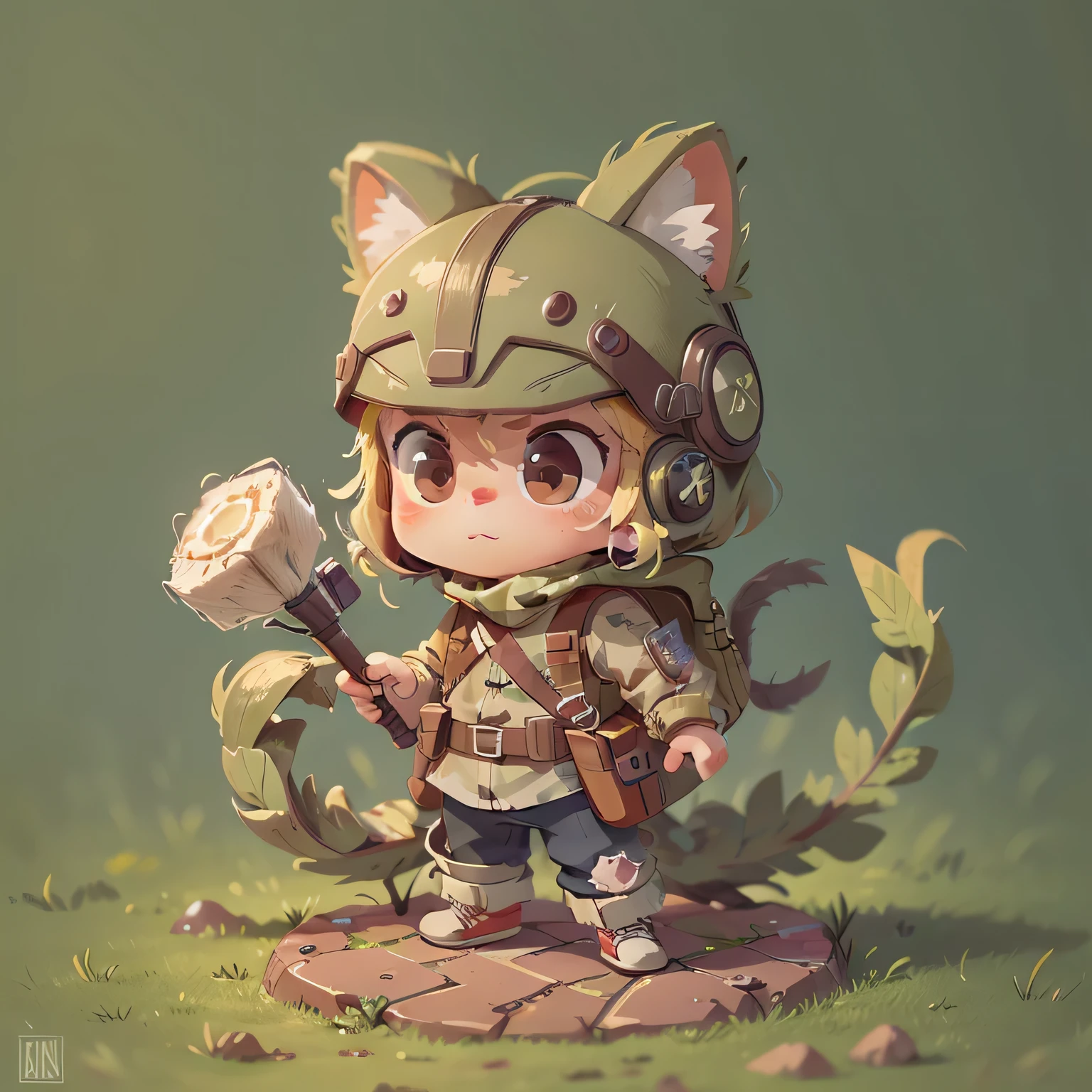 Mini Characters、Survival Clothing、have a sniper、A boy wearing a wolf headgear