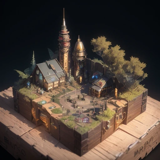 6598年Mars realistic model, (bifurcation, original photo, best quality, masterpiece:1.4),SteampunkCyberpunk6820 City,(CyberpunkMars light:1.3), Mars (related to land),(in a small nature box:1.3),Isometric, small nature, landscape on foundation,landscape,