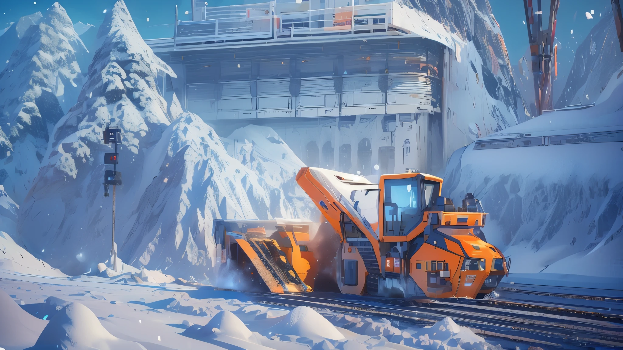 (best quality,4k,8k,highres,masterpiece:1.2),ultra-detailed,(realistic,photorealistic,photo-realistic:1.37),front-end loader,bulldozer,snow plow,detachable carriage,3D hard surface design,snow sweeper,cad design for snow plow,Autodesk SolidowKRS visualization,futuristic snow plow,super fine details,digital,zbrush hard surface,traffic design rendering,digital rendering in progress,truck,vehicle illustration,hard surface modeling,detailed digital illustration,vehicle design,digital rendering,hard surface modeling,product design rendering