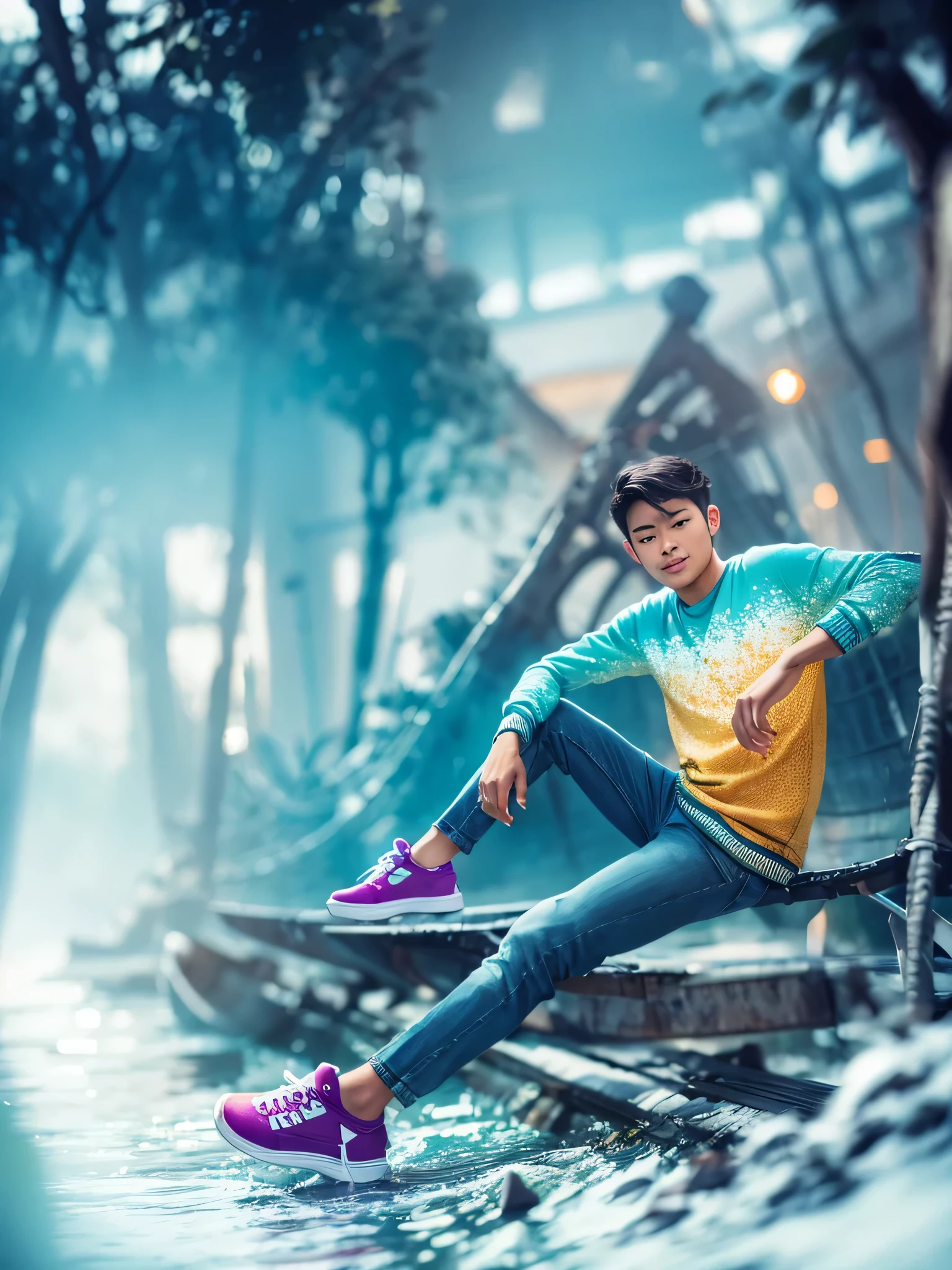 Realistic colourful sweatshirt