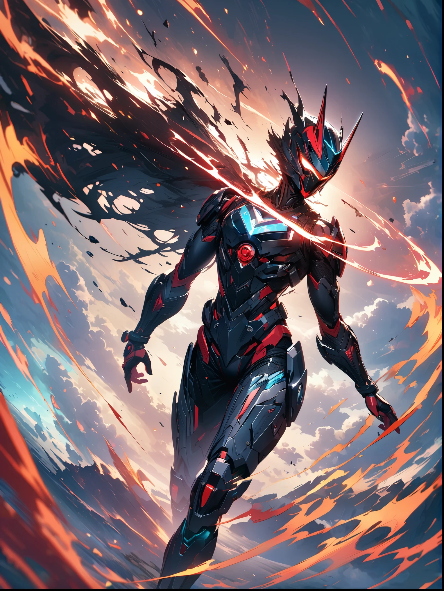 8K resolution, ((highest quality)), ((masterpiece)), ((super detailed)), (very delicate and beautiful), Kamen Rider、special effects、cool、whole body、highest quality