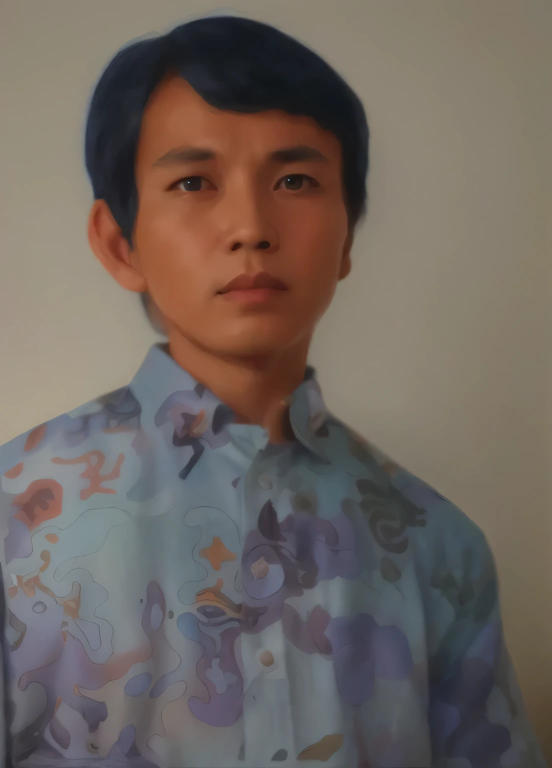 arafed photograph of a Indonesian man with a blue shirt , phong yintion j - jiang geping, dzung phung dinh, xiang duan, 4 0 years old man, bao pham, 2 7 years old, grainy photo of an ugly man, a photo of a man, pan ren wei, lim chuan shin
