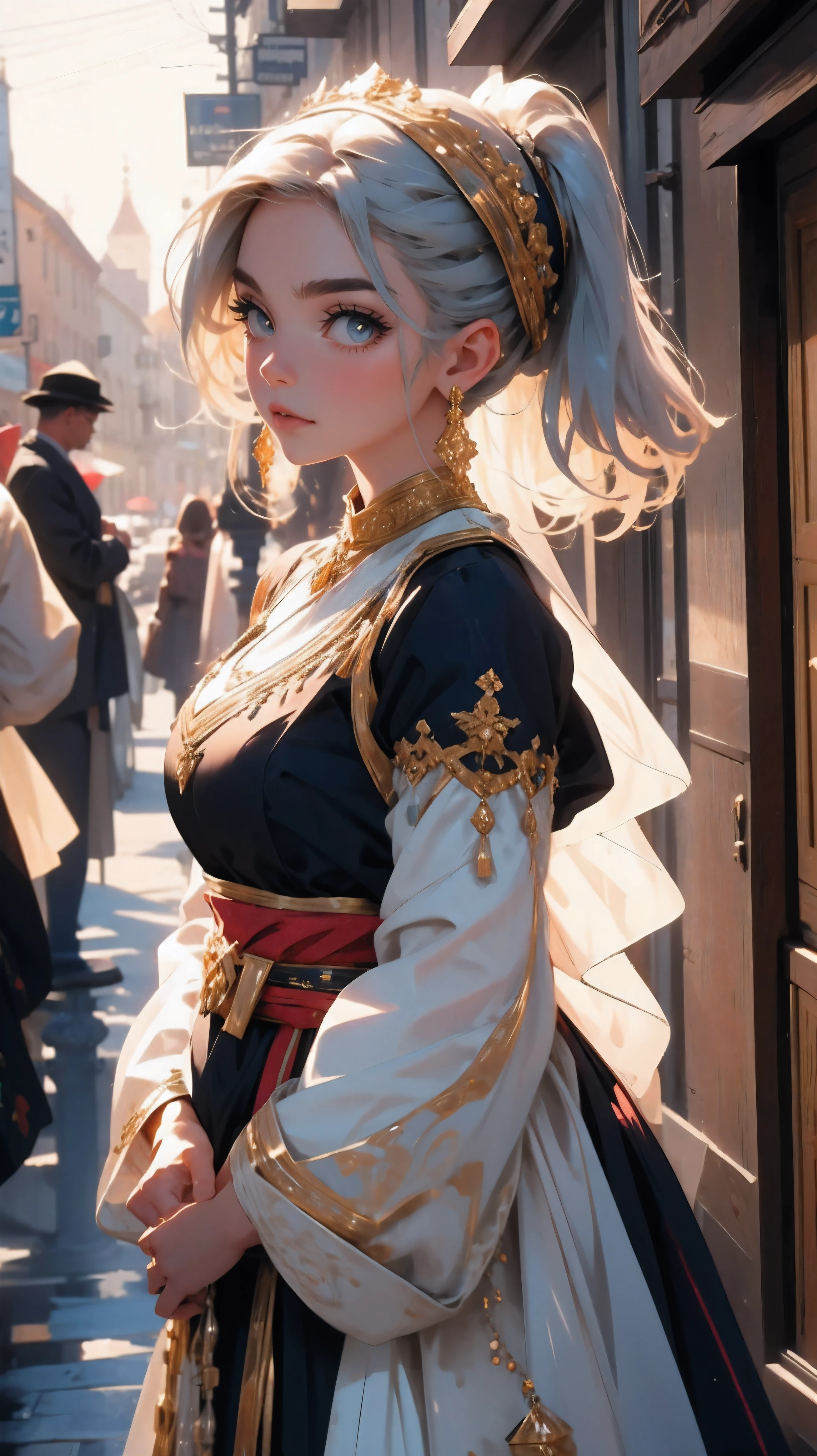 beautiful Jewish girl in traditional dress
