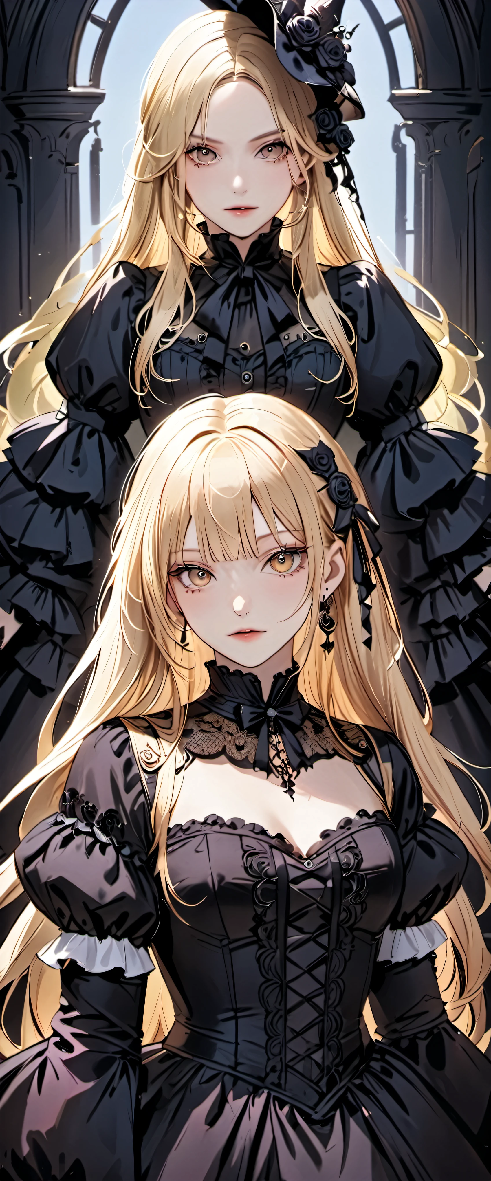 ((Biologically correct limb count))、((whole body including face))、4K、Masterpiece、((Focus on the face))、((Symmetrical, well-proportioned facial features))、Eyes with delicate depictions、(((1 person)))、Beautiful woman、Outstanding style、Slender Body、((Headband、Gothic Lolita、Red Dress、(High heels)))、(smile)、(Close-up photo of the upper body)、High angle、Stop and look up、Photo with white border
