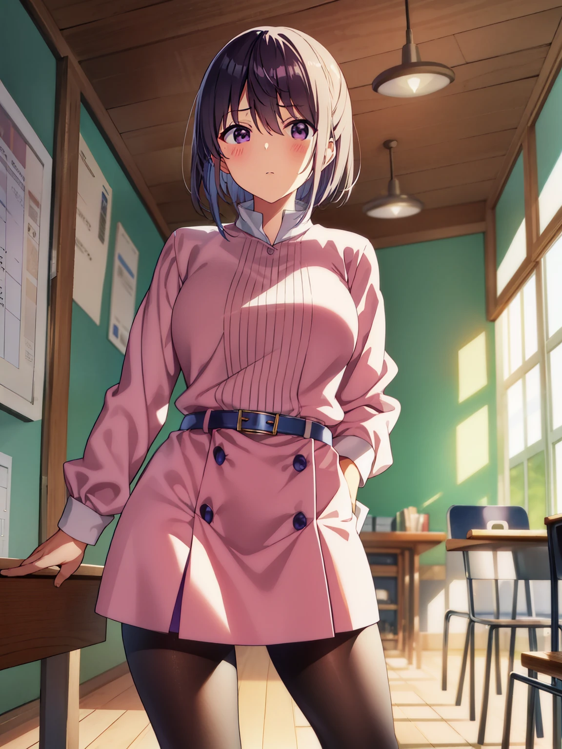 idiot girl、Atsuko Oshieda、big tits milf、big tits milf、big tits milf、blonde、short hair、bangs、purple eyes、pink shirt、long sleeve、shirt tucked in、white belt、pencil skirt、purple skirt、black pantyhose、high heels、red footwear、28-year-old female teacher。頭脳が壊滅的なYoshikoを少しでも賢くさせようとするがいつも空回りし、それどころかYoshikoに洗脳されかけることも。Yoshiko:I、I know that I don&#39;t know!As a result, even though it was a high school exam, it included addition.(もちろんYoshikoは解けていない)｡Graduated from an all-girls school&The result of devoting yourself to work、History of not having a boyfriend=I have reached the age、I fell in love at first sight with Yoshio-sama who suddenly appeared.