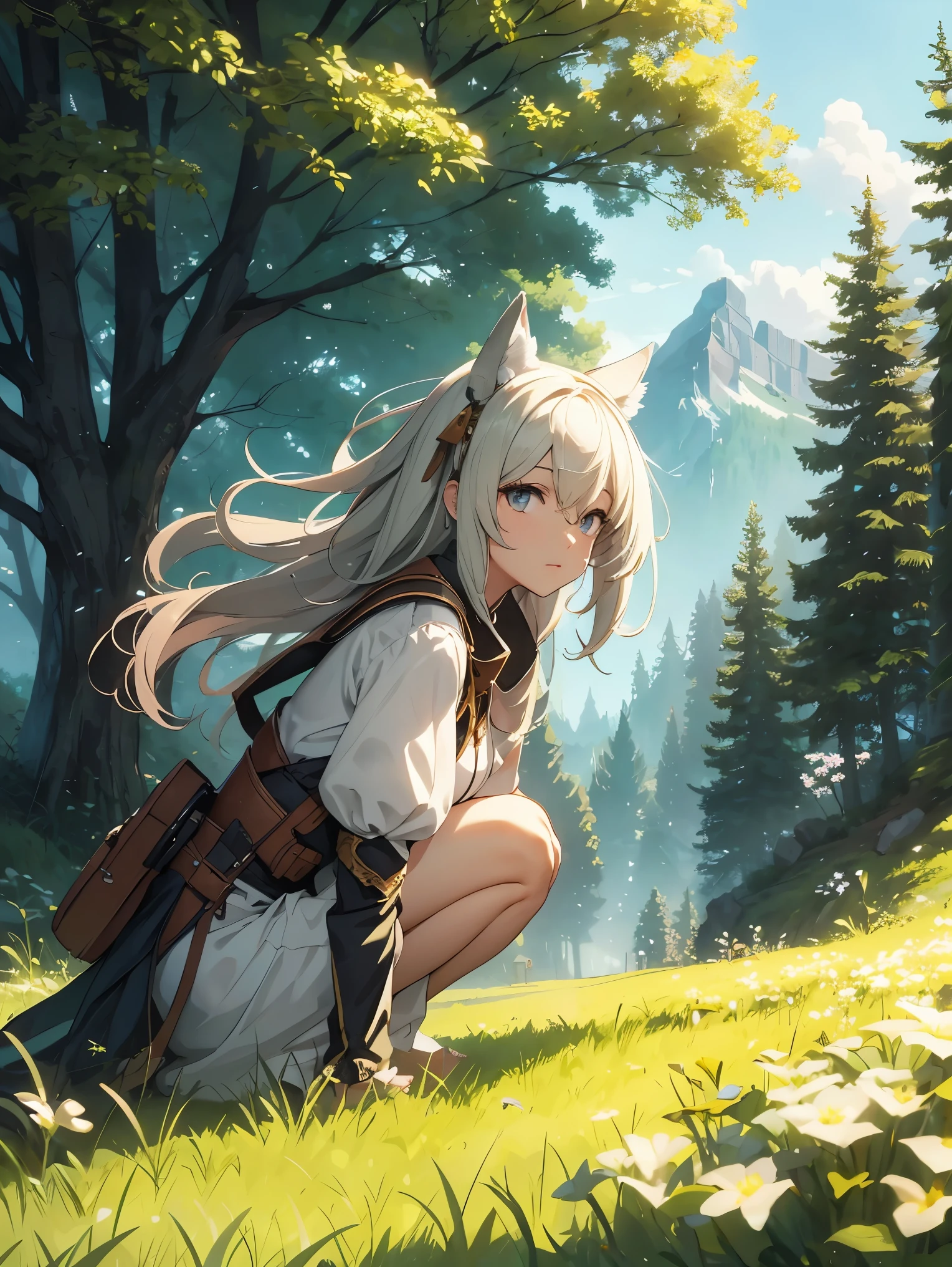 In a green meadow is a girl who leads a group of knights.
BREAK
With a brave expression, guides them to their destination.
BREAK
Behind her, A green forest extends and beyond that, Mountains rise in the distance.
BREAK
The most suitable effect for this scene would be a watercolor painting technique to capture the softness of the meadow and the fluidity of movement.. ,((detailed)), ((high quality)),((well structured)),((anatomically correct)),((good composition)), ((good perspective)),((masterpiece)), ( ( detailed outline)),((extremely detailed)),((digital art)), digital illustration, ((well-proportioned bodies)), high resolution, high definition, full definition, full resolution, detailed face, 4k,HD, Sharp,perfect,depth,with depth,sharp focus,Depth of field