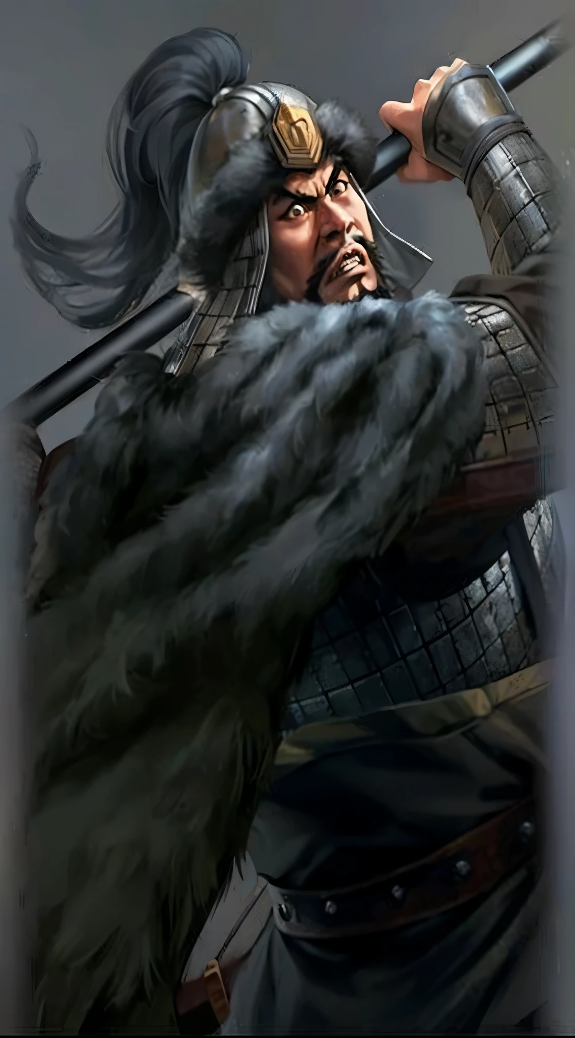 one wearing armor、Close-up of man holding sword, Inspired by Hu Zaobin, Mongol, , Guan yu, inspired by Wu Zuoren, Inspired by Li Kan, by Fan Kuan, Inspired by Wu Bin, Yang Qi, inspired by Li Gonglin, Inspired by Zhang Wo, author:Fan Qi