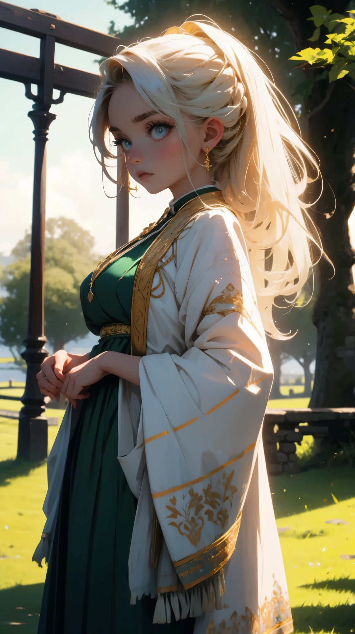 beautiful Ireland girl in traditional dress