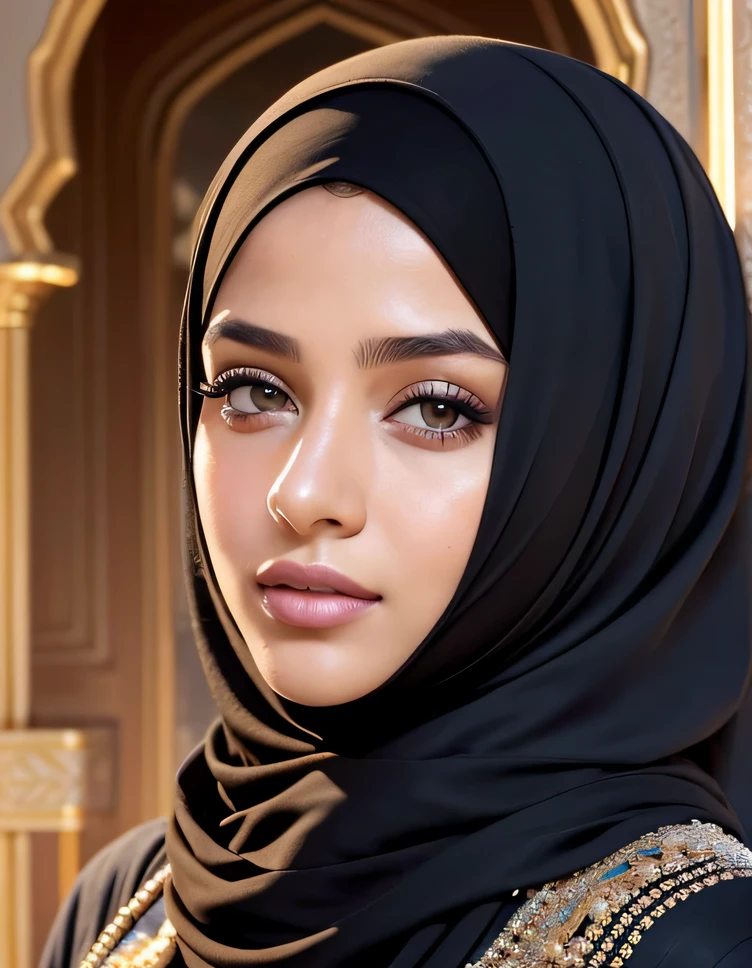 RAW, Best quality, high resolution, masterpiece: 1.3), Beautiful Arab woman in hijab and scarf (iu:0.8), Best quality, high resolution, Masterpiece: 1.3, Charming Arab woman, Faridah Malik, Ameera Al-Taweel, Arab beauty, Profile picture, Photo of young Arab woman, Headshot profile picture, Taken in the early 2020s, Snapchat photo, Riyahd Cassiem

Masterpiece, Soft smile, Realistic, 1girl, captivating eyes, elegant hijab, delicate scarf, elegant profile, Arabian princess, mystical aura, rad