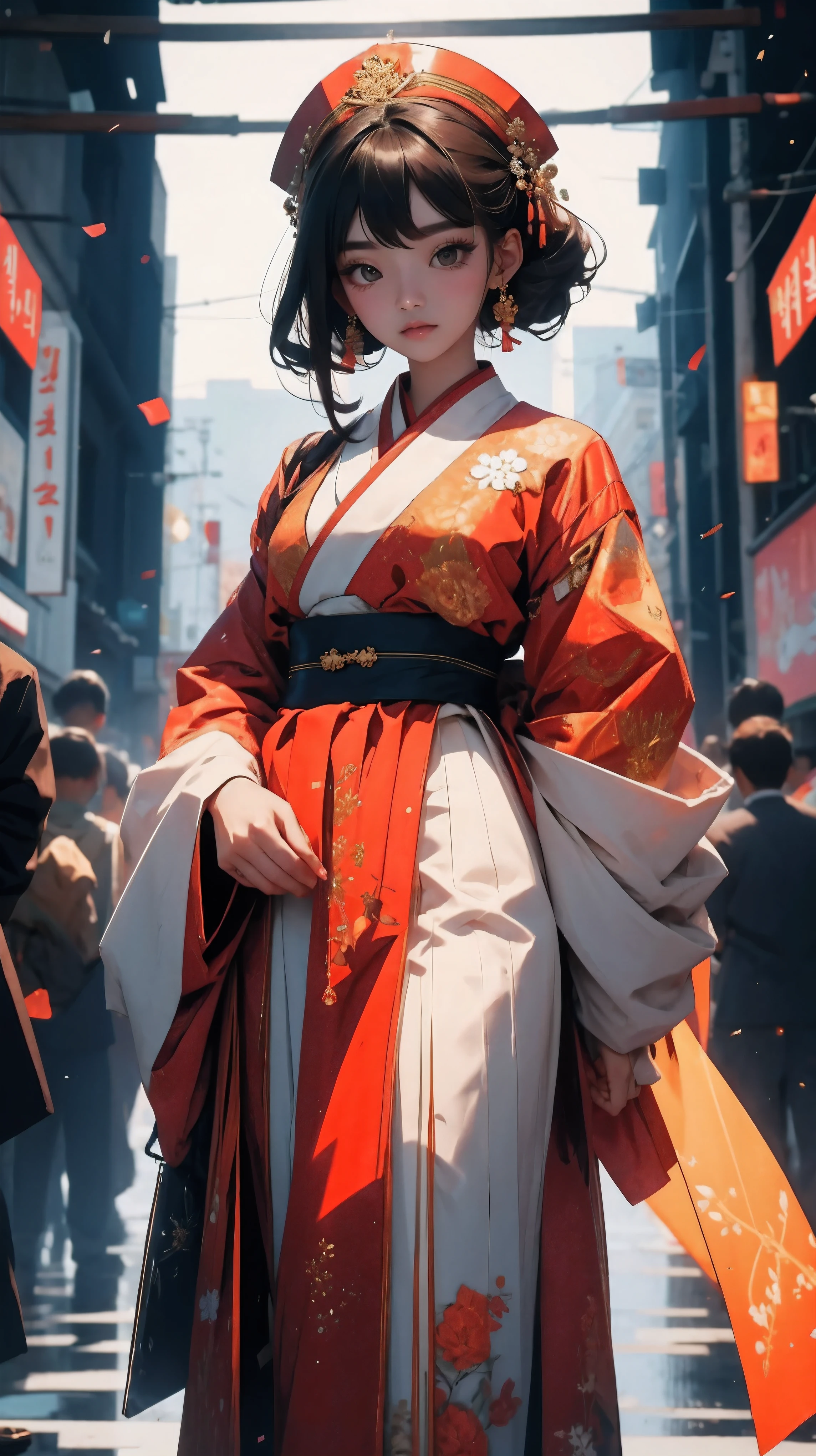 beautiful Korean girl in traditional dress