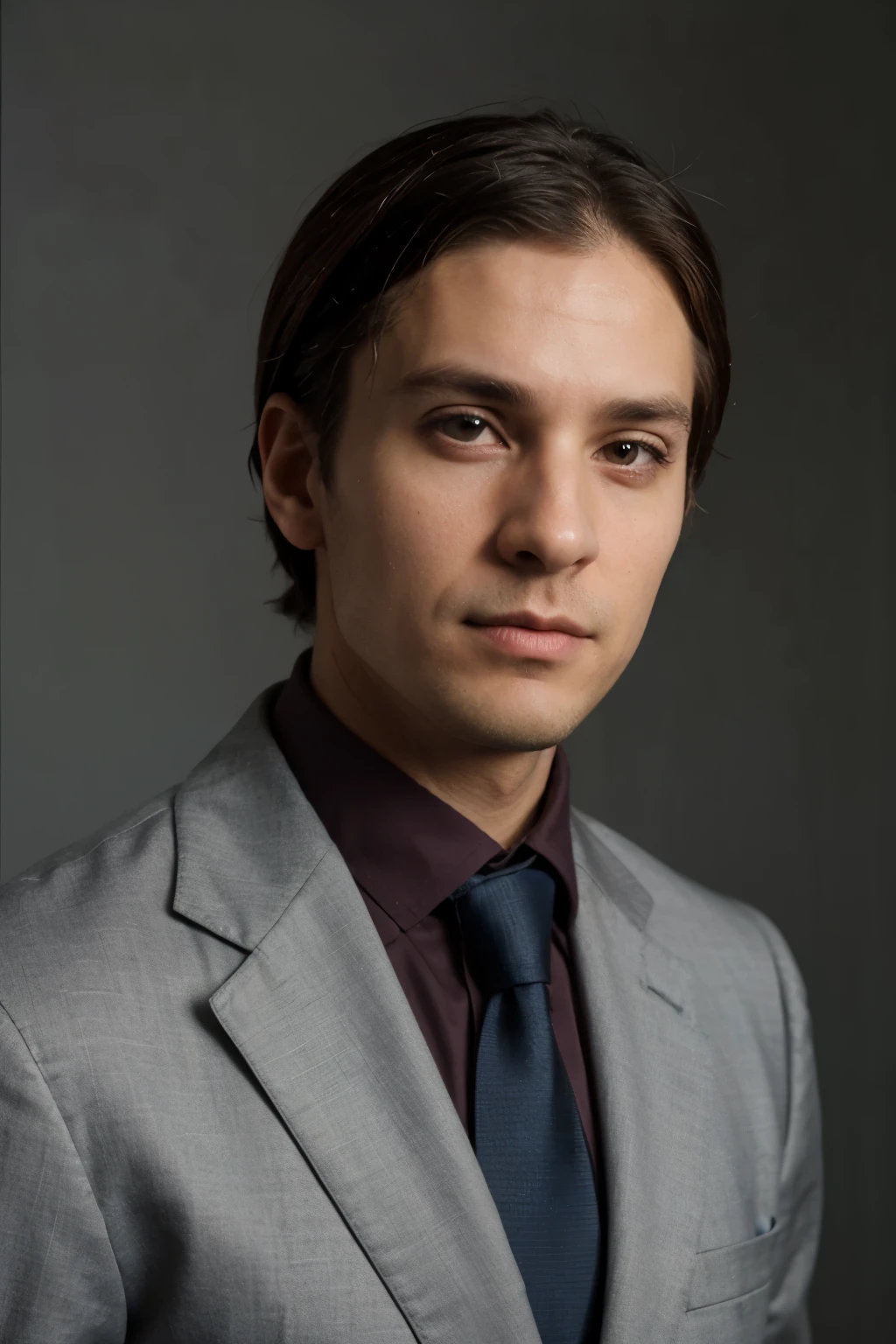 35 year old male, wearing suit, portrait for professional profile, looking straight
