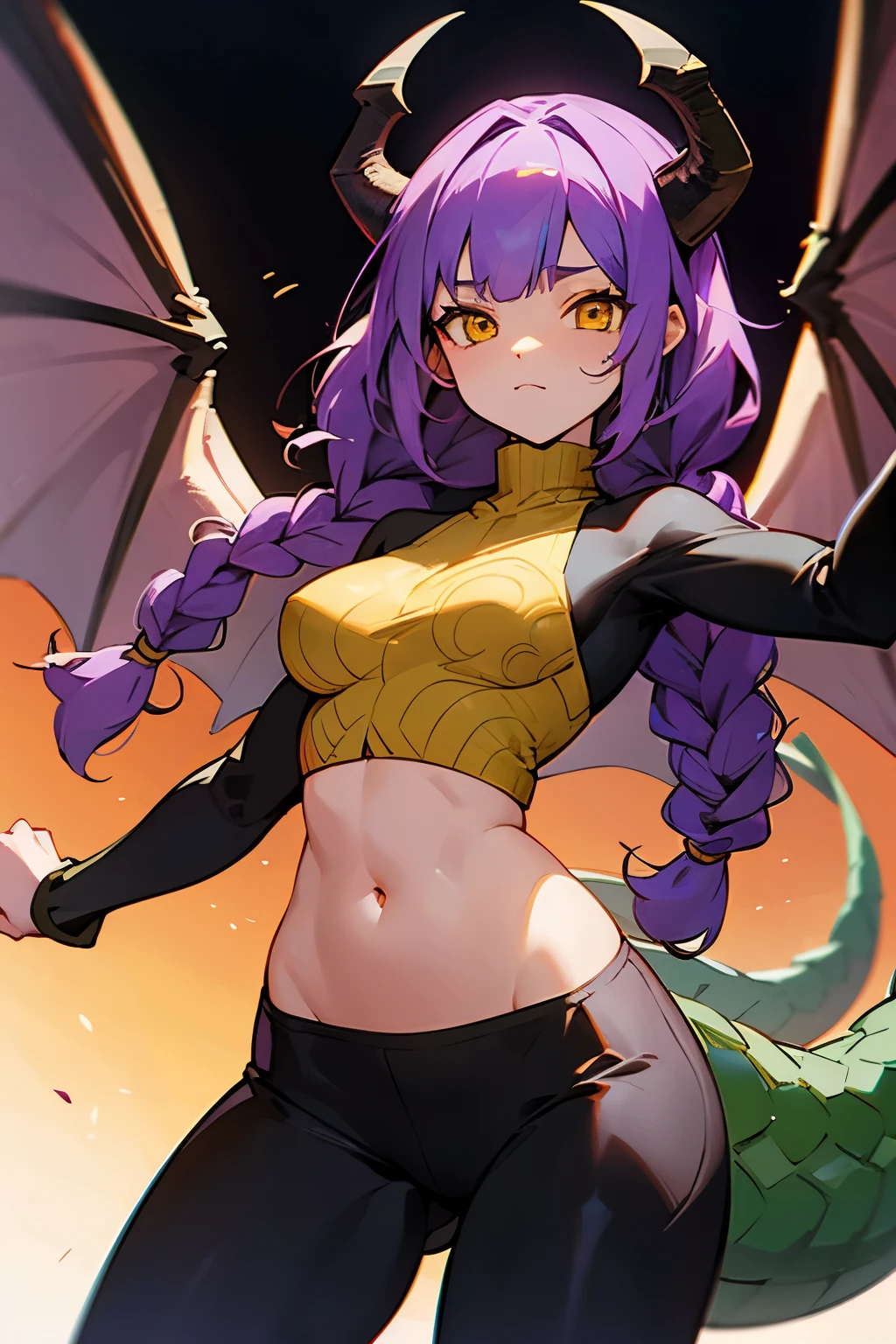 obra de arte, melhor qualidade, high resolution, soft lighting, melhor qualidade, hyper detailed medium breasts, maduro_mulheres, maduro_Female, 1 garota,
trato,  Asas, chifres, Sozinho, Dragon girl, pele colorida, garota monstro, (escalas:1.5), dragon chifres, dragon Asas, ao ar livre,  Shorts, corte superior,
ajoelhado,
