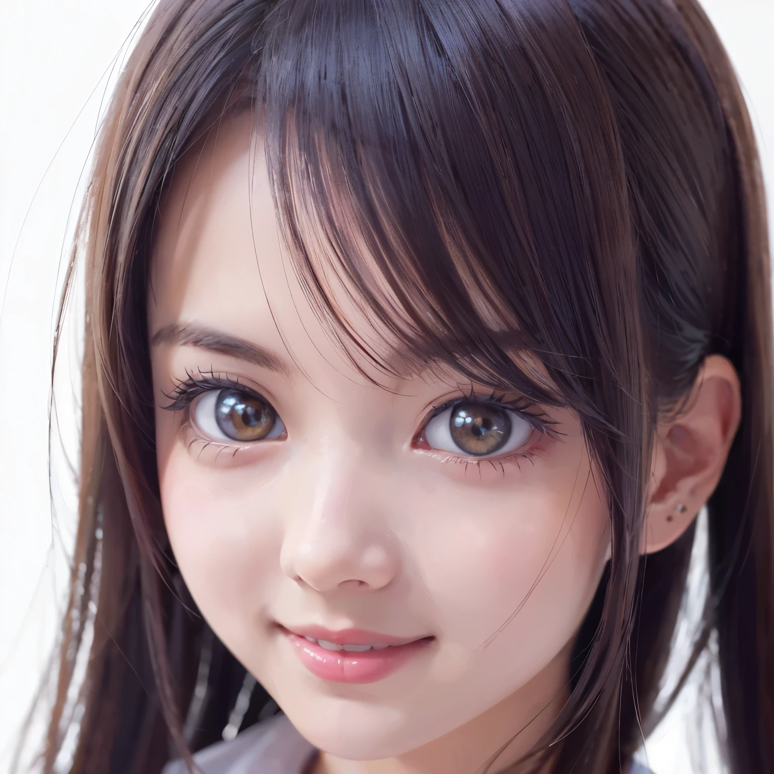 ((best quality)), ((masterpiece)), (detailed), perfect face
A cute woman looking at us and smiling
((Manga Illustration))
Image of upper body
Japanese
Around high school student
Idol-like
White background
square picture
Be careful not to hide the head