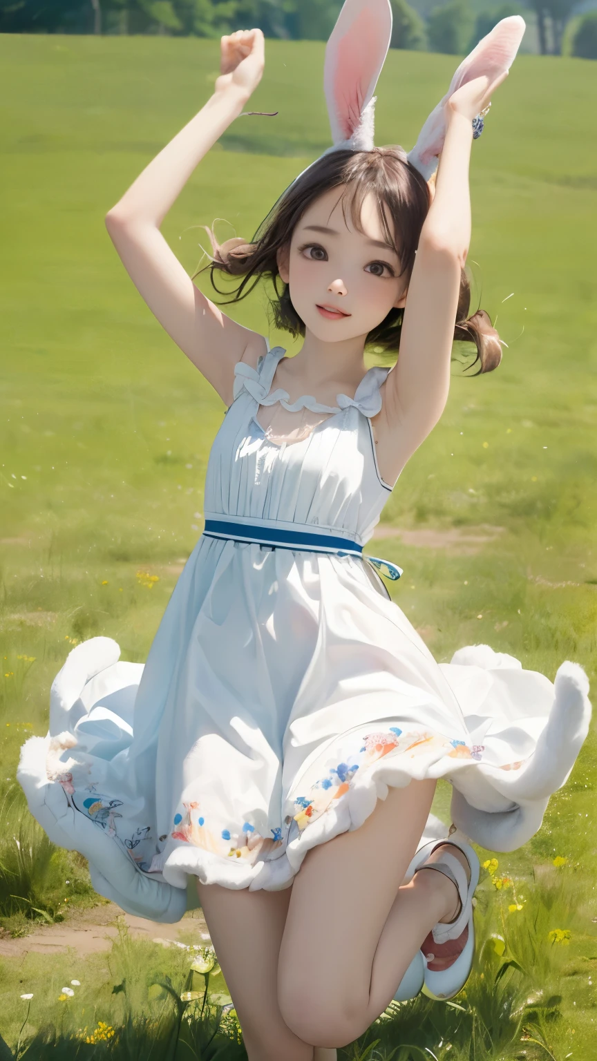 ,playground,fullness,petite,Transparent rain light Off-the-shoulder sleeves dress,1girl ,solo,8 years old,chibi,minigirl,child,brown hair,Absurdly long hair,Big hair,Curly hair,Low twintails,Flat chest,scrubby,undersized,stunted,short stature,(nsfw:0.3)