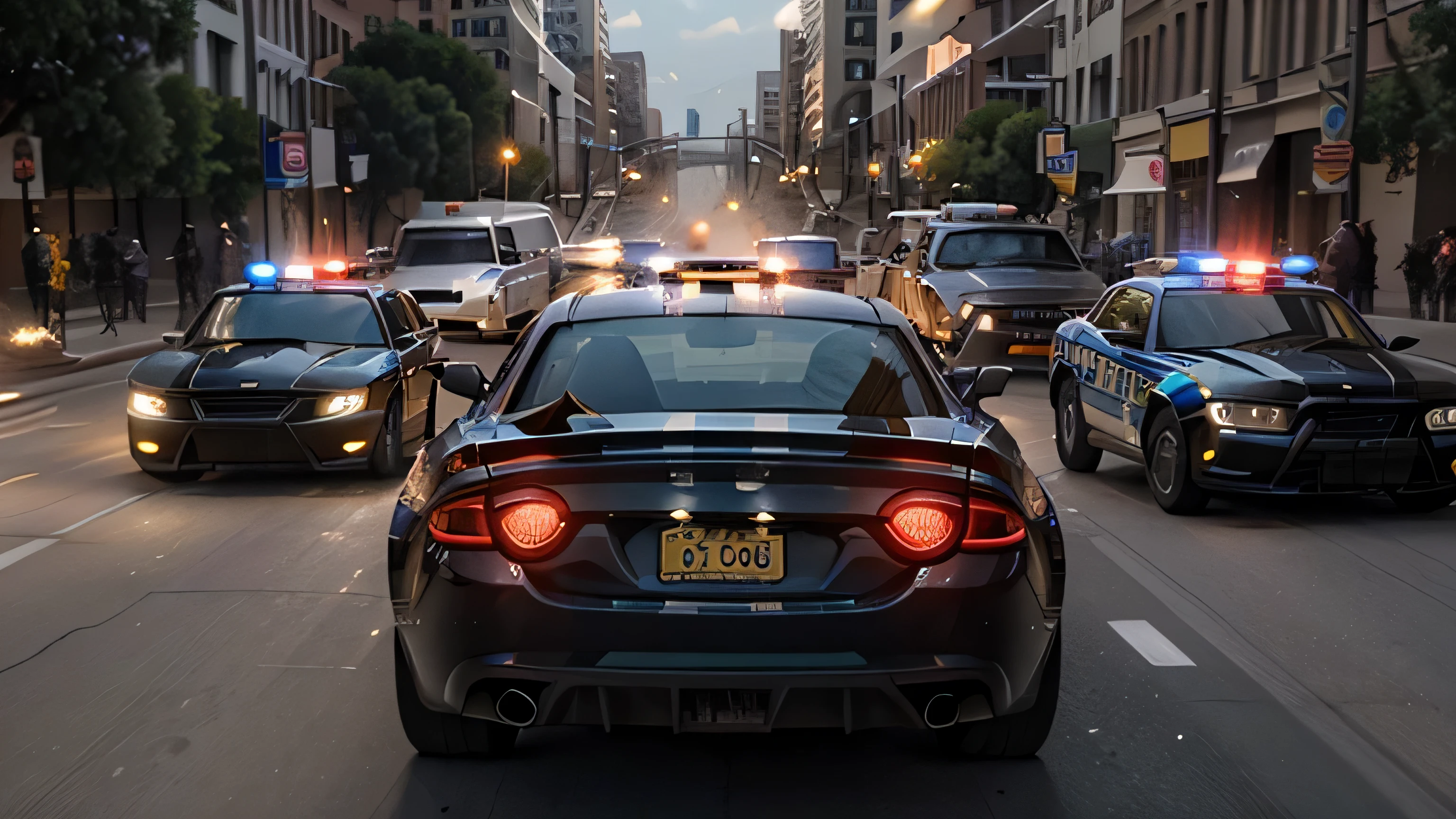 Title: "High-Speed Pursuit: Police vs. Outlaws"
Thumbnail Description:
Create an action-packed thumbnail showcasing a thrilling car chase scene in your gameplay video. Highlight the intensity of the pursuit with police cars chasing down outlaws on a busy city street. Include elements like flashing sirens, speeding vehicles, and dramatic lighting to capture the adrenaline-fueled excitement of the chase.