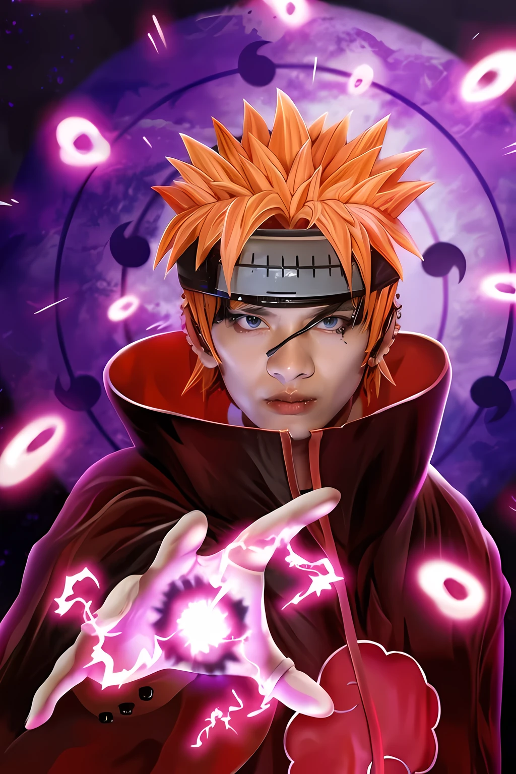 Realistic, real life, 1boy, pain Akatsuki,