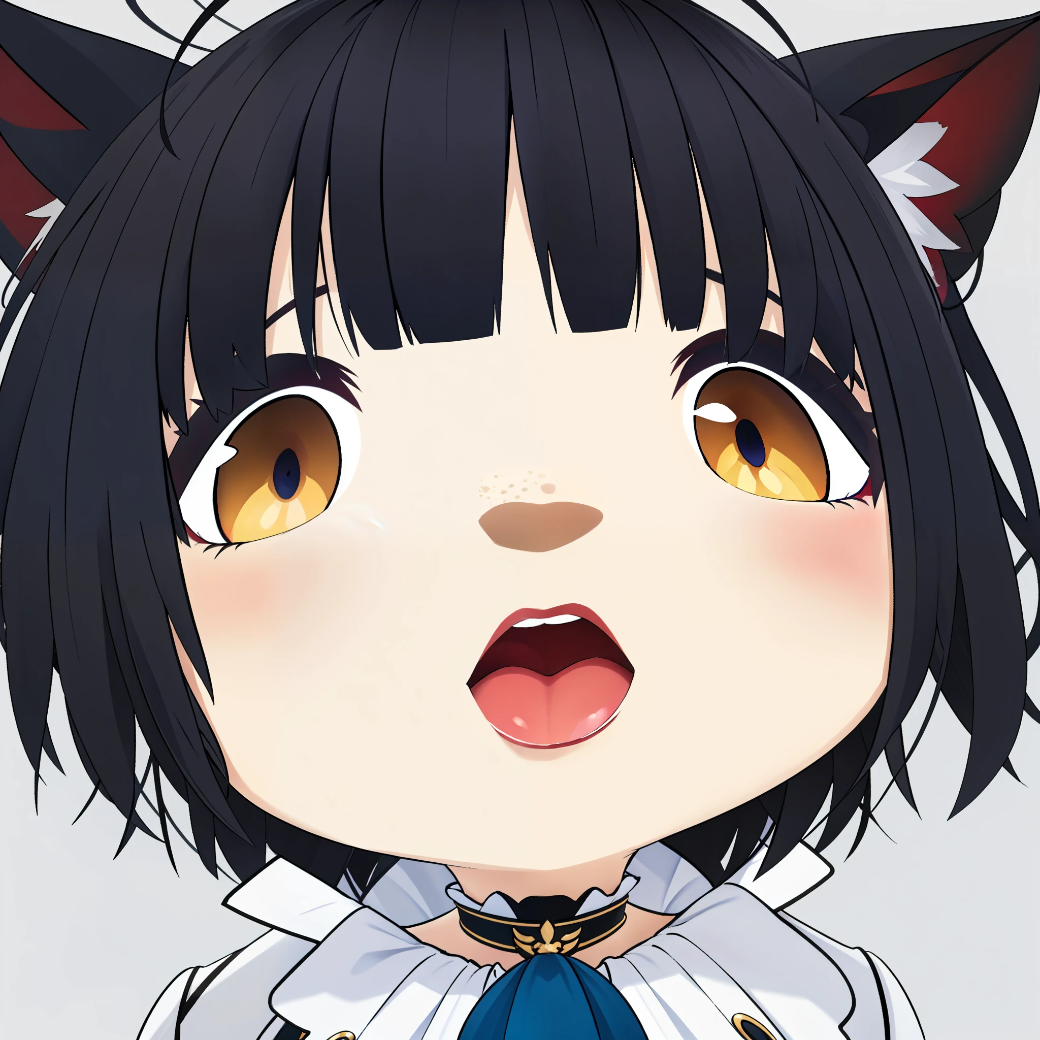 masterpiece, best quality, 1girl, same eye color, vestia zeta, chibi style, cat ears 