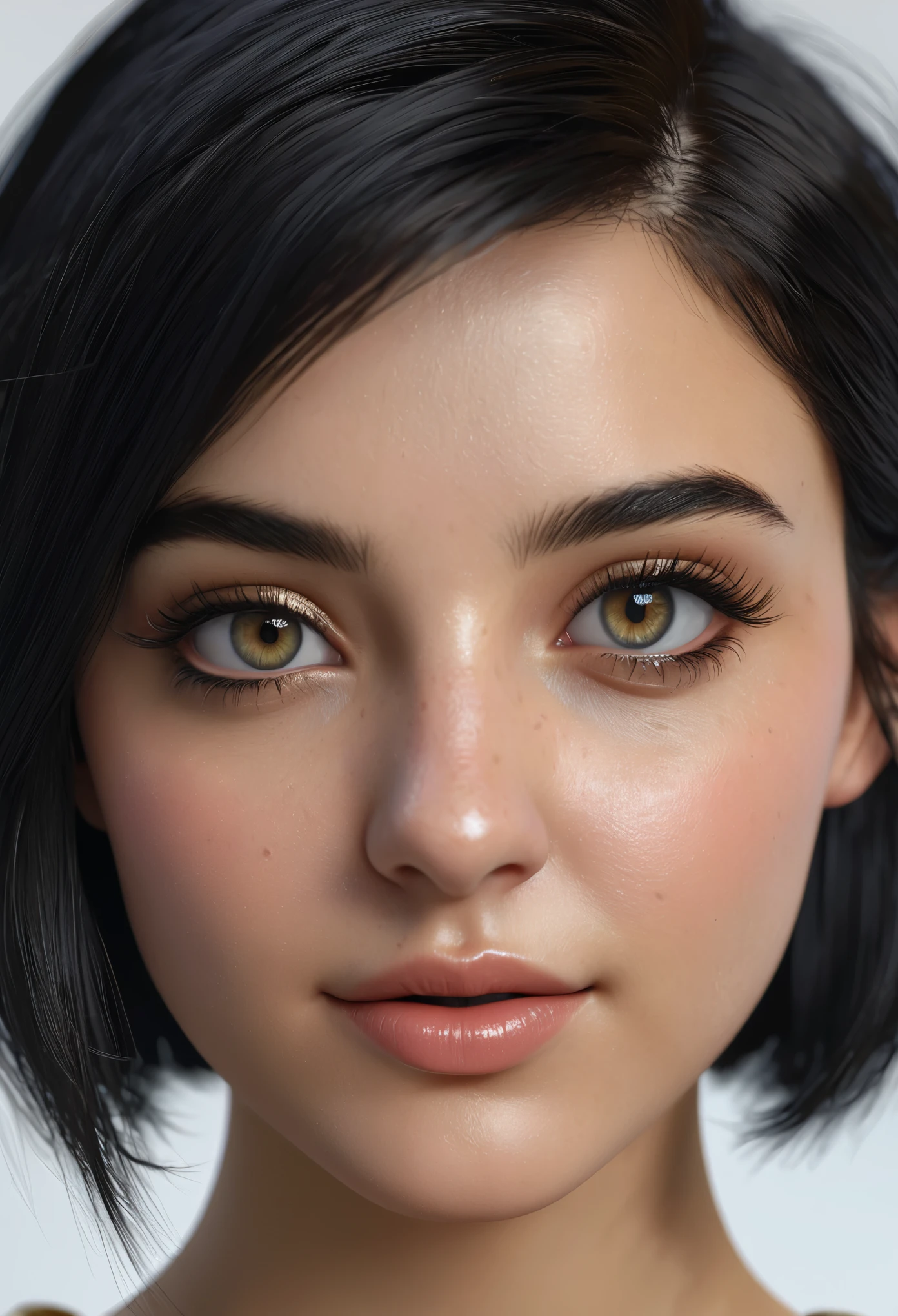 (best quality,8k,ultra-detailed,masterpiece:1.3), (realistic,photorealistic,life-like:1.4), 1girl, beautiful face, (realistic face:1.3), (black hair, short hair:1.3), beautiful hairstyle, realistic eyes, detailed and beautiful eyes, (realistic skin), beautiful skin, (sister), surreal, captivating, high resolution, hyper-realistic, extremely detailed, golden ratio, youthful, elf, busty