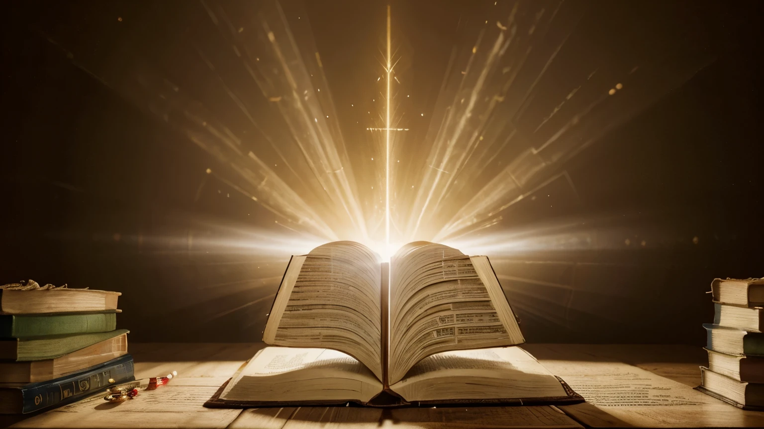 An image of an open Bible, highlighting the Ten Commandments, with an aura of light radiating from the pages, conveying a sense of divinity and spiritual inspiration, , 8k, ultra realistic, cinematic