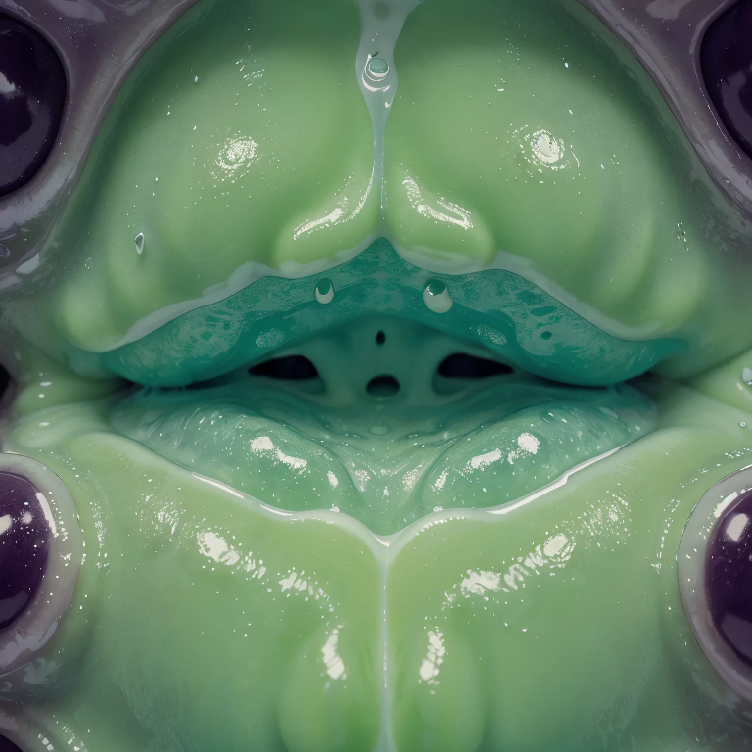 Slime girl, slimegirl, googirl, goo girl, melt, lesbian, 2girls, merging, merge, absorption, fusion