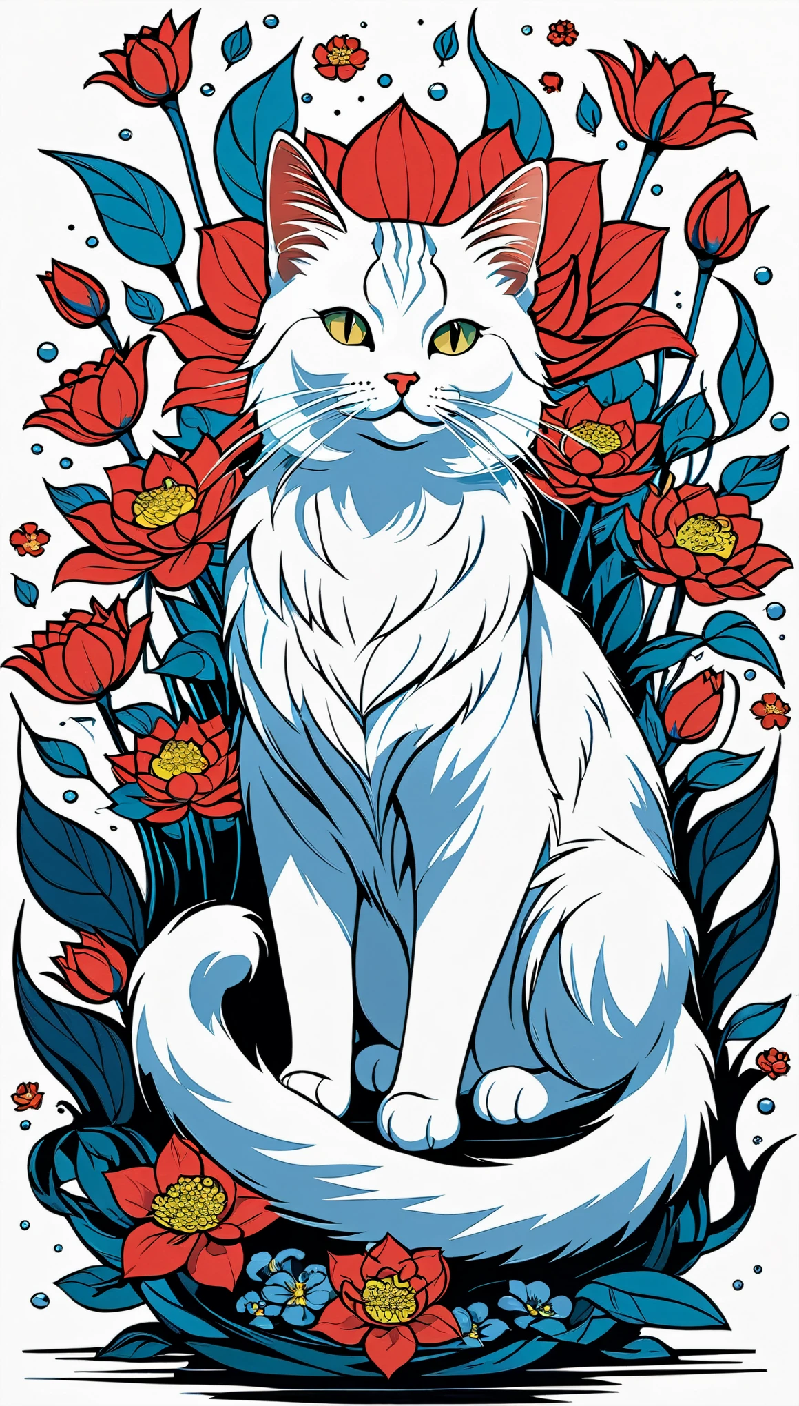 Cats, Aleksi Briclolotus 花, aaron hokey style, detailed
