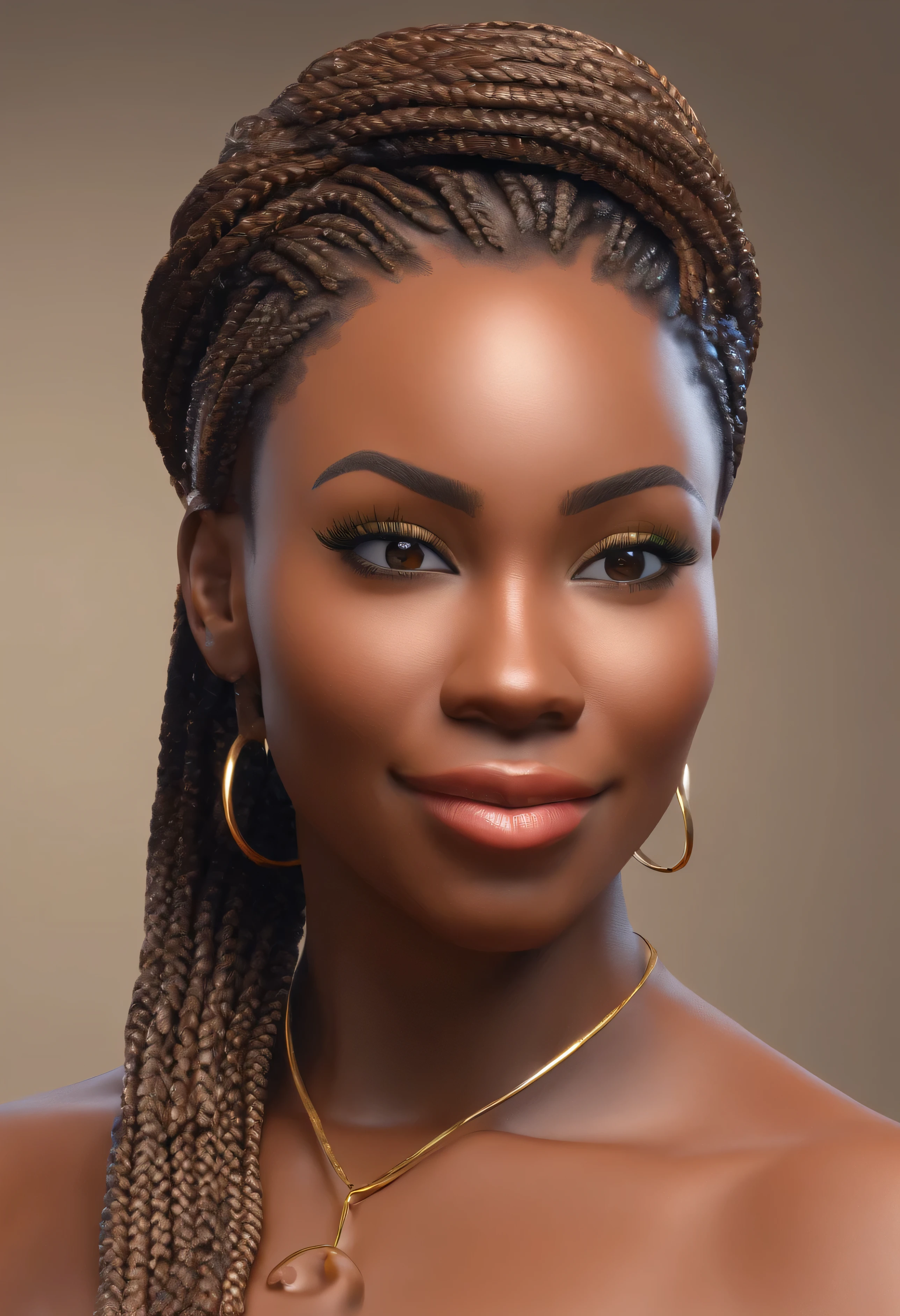 A Nigerian woman with plaited hair 