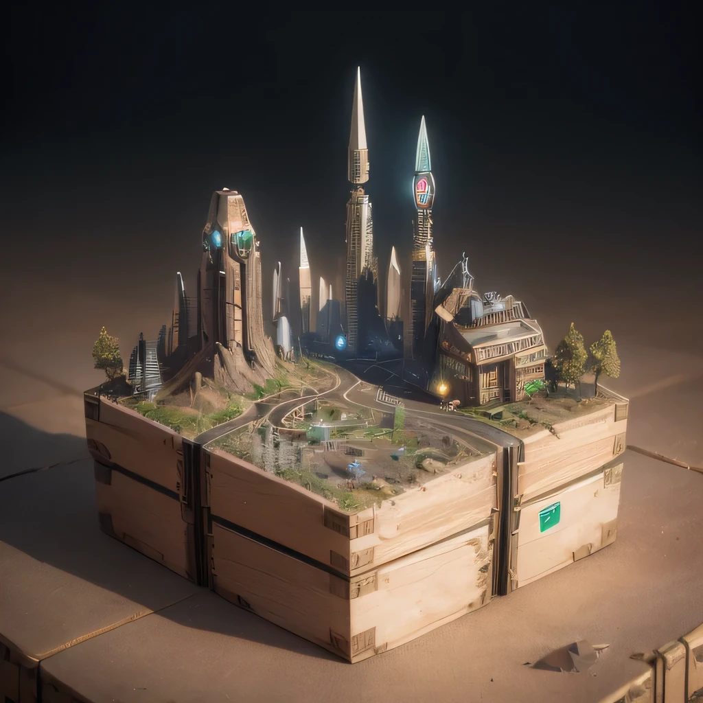 6598年Mars realistic model, (bifurcation, original photo, best quality, masterpiece:1.4),SteampunkCyberpunk6820 City,(CyberpunkMars light:1.3), Mars (related to land),(in a small nature box:1.3),Isometric, small nature, landscape on foundation,landscape,