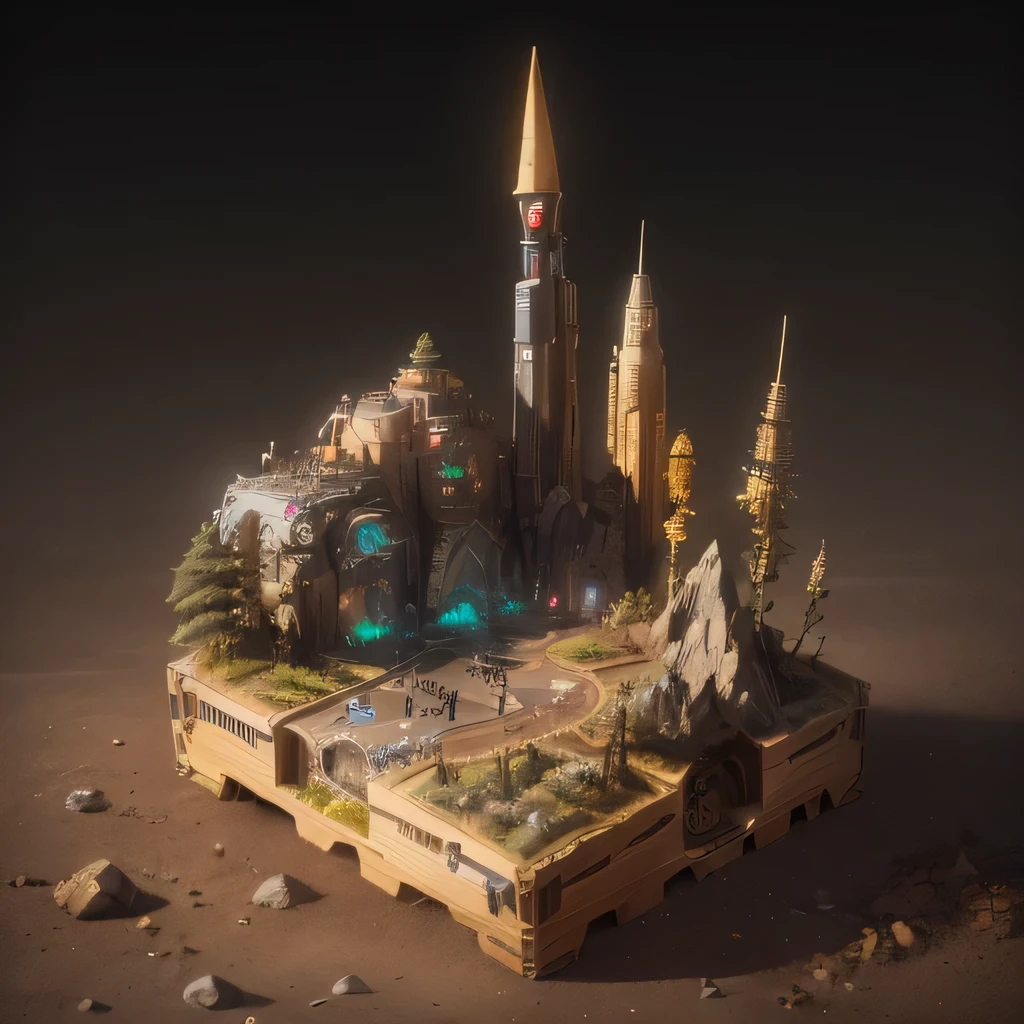 6598年Mars realistic model, (bifurcation, original photo, best quality, masterpiece:1.4),SteampunkCyberpunk6820 City,(CyberpunkMars light:1.3), Mars (related to land),(in a small nature box:1.3),Isometric, small nature, landscape on foundation,landscape,