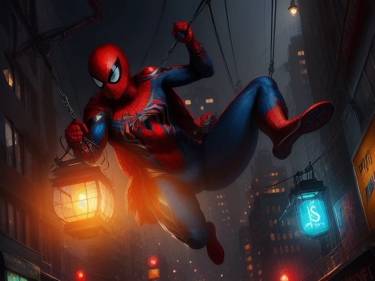 (Award-Winning Digital Art: 1.3) by (Sketch: 1.3), (Energetic: 1.3) Spidey, EmmaRob, CGSociety, ArtStation, (Saturated: 1.3), (POSTER), (Female: 1.4), (Pretty: 1.4), ( attractive: 1.3), classic scene of Spider-Man holding a suspended cable car, full of people inside. Spider-Man saves cable car passengers.