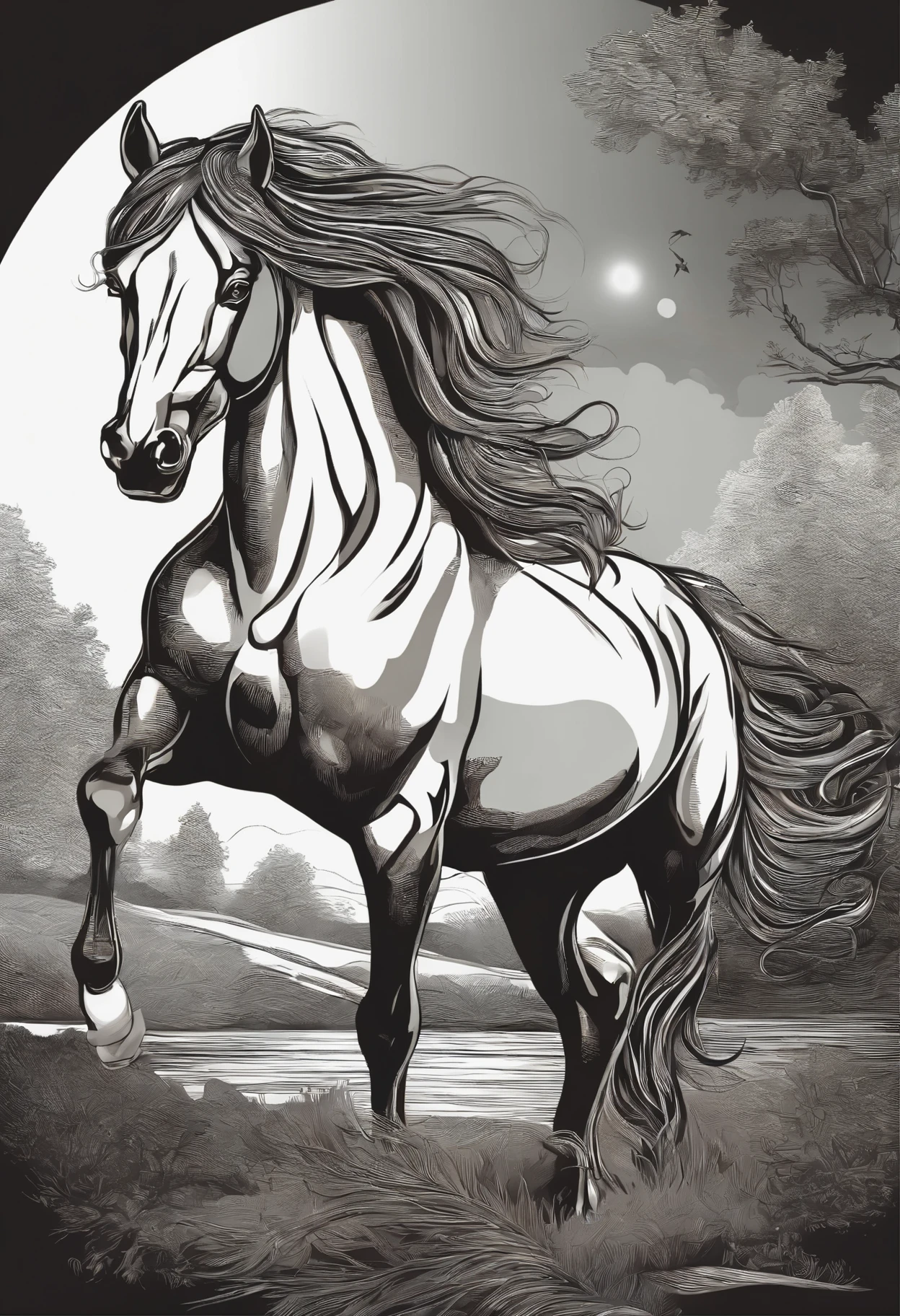 一匹黑horse在彩色背景上奔跑的特写, 数字horse, Very detailed vector art, just a joke, Stunning art style, vector art style, Adobe Illustrator artwork, Artwork by Alessandro Portasso, hd vector art, horse, Multicolored vector art, Full color illustration, Beautiful Art Ultra HD 4K, Vibrant, high-contrast colors, 美丽的horse