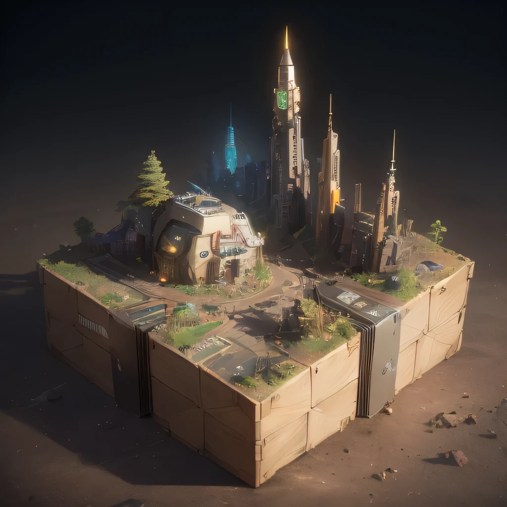 6598年Mars realistic model, (bifurcation, original photo, best quality, masterpiece:1.4),SteampunkCyberpunk6820 City,(CyberpunkMars light:1.3), Mars (related to land),(in a small nature box:1.3),Isometric, small nature, landscape on foundation,landscape,