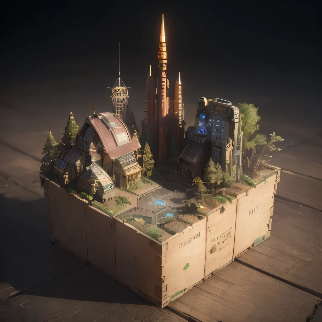 6598年Mars realistic model, (bifurcation, original photo, best quality, masterpiece:1.4),SteampunkCyberpunk6820 City,(CyberpunkMars light:1.3), Mars (related to land),(in a small nature box:1.3),Isometric, small nature, landscape on foundation,landscape,