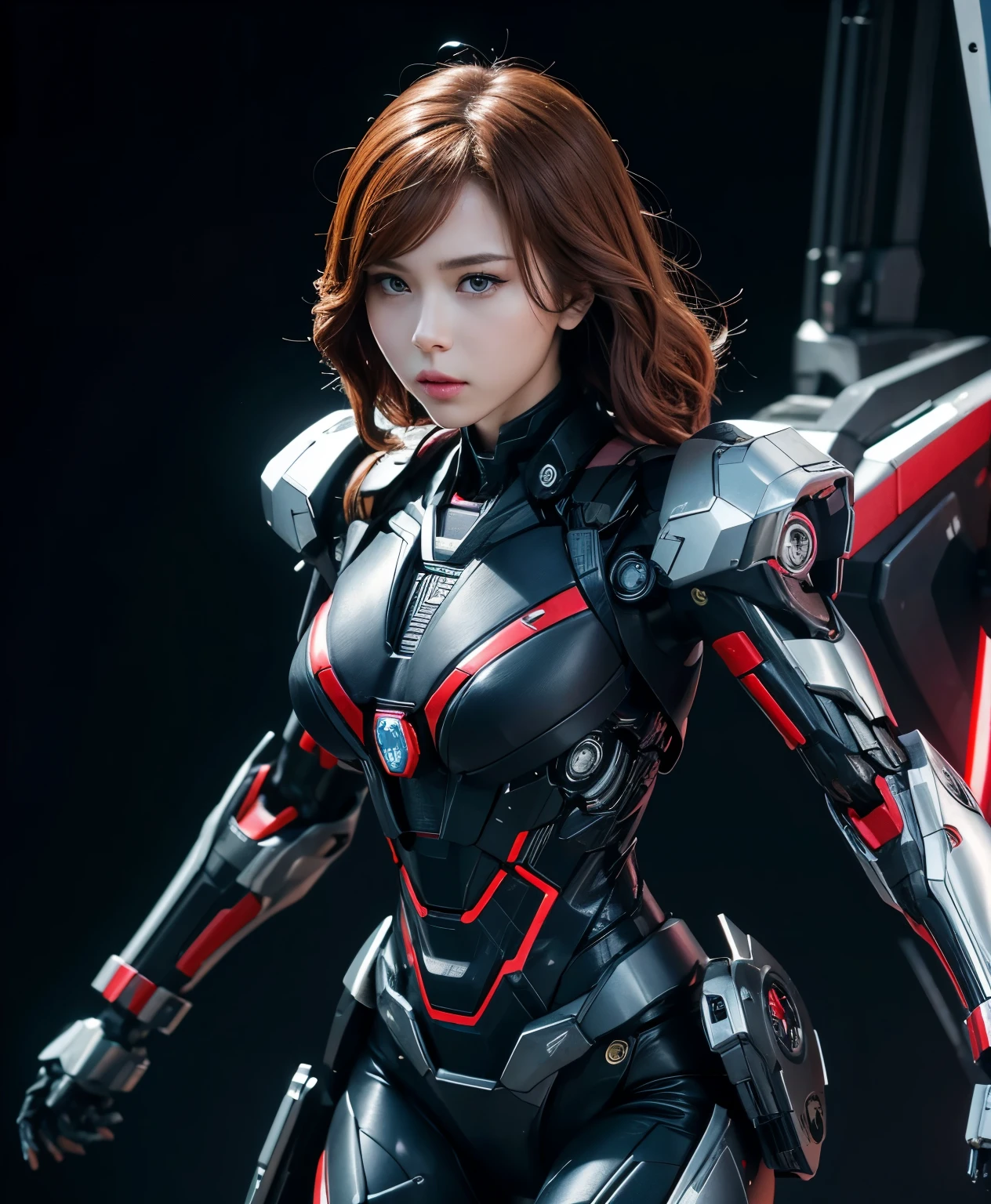 Super detailed, advanced details, high quality, 最high quality, High resolution, 1080p, hard disk, beautiful,(war machine),(black widow),beautifulサイボーグ女性,Mecha cyborg girl,battle mode,Mecha body girl,She is wearing a futuristic war machine weapon mecha,full body shot