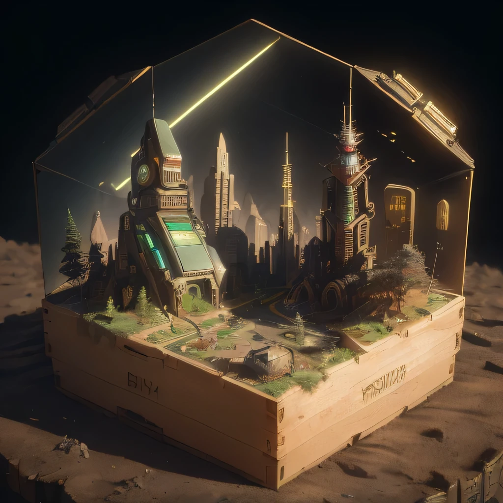 6598年Mars realistic model, (bifurcation, original photo, best quality, masterpiece:1.4),SteampunkCyberpunk6820 City,(CyberpunkMars light:1.3), Mars (related to land),(in a small nature box:1.3),Isometric, small nature, landscape on foundation,landscape,
