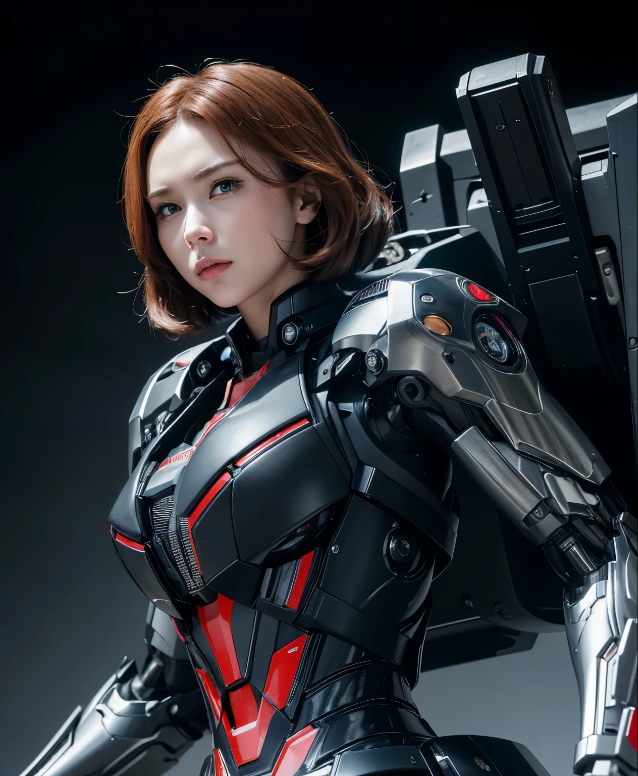 Super detailed, advanced details, high quality, 最high quality, High resolution, 1080p, hard disk, beautiful,(war machine),(black widow),beautifulサイボーグ女性,Mecha cyborg girl,battle mode,Mecha body girl,She is wearing a futuristic war machine weapon mecha,