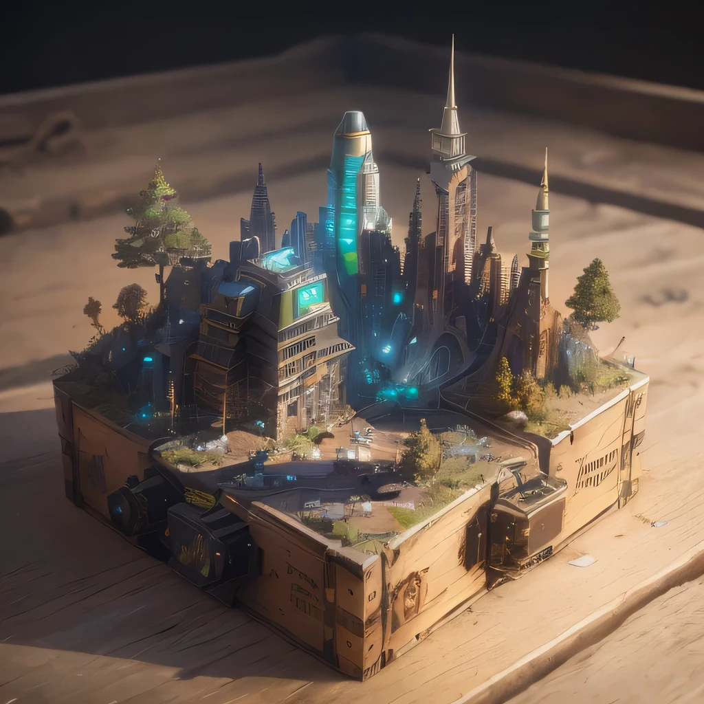 6598年Mars realistic model, (bifurcation, original photo, best quality, masterpiece:1.4),SteampunkCyberpunk6820 City,(CyberpunkMars light:1.3), Mars (related to land),(in a small nature box:1.3),Isometric, small nature, landscape on foundation,landscape,