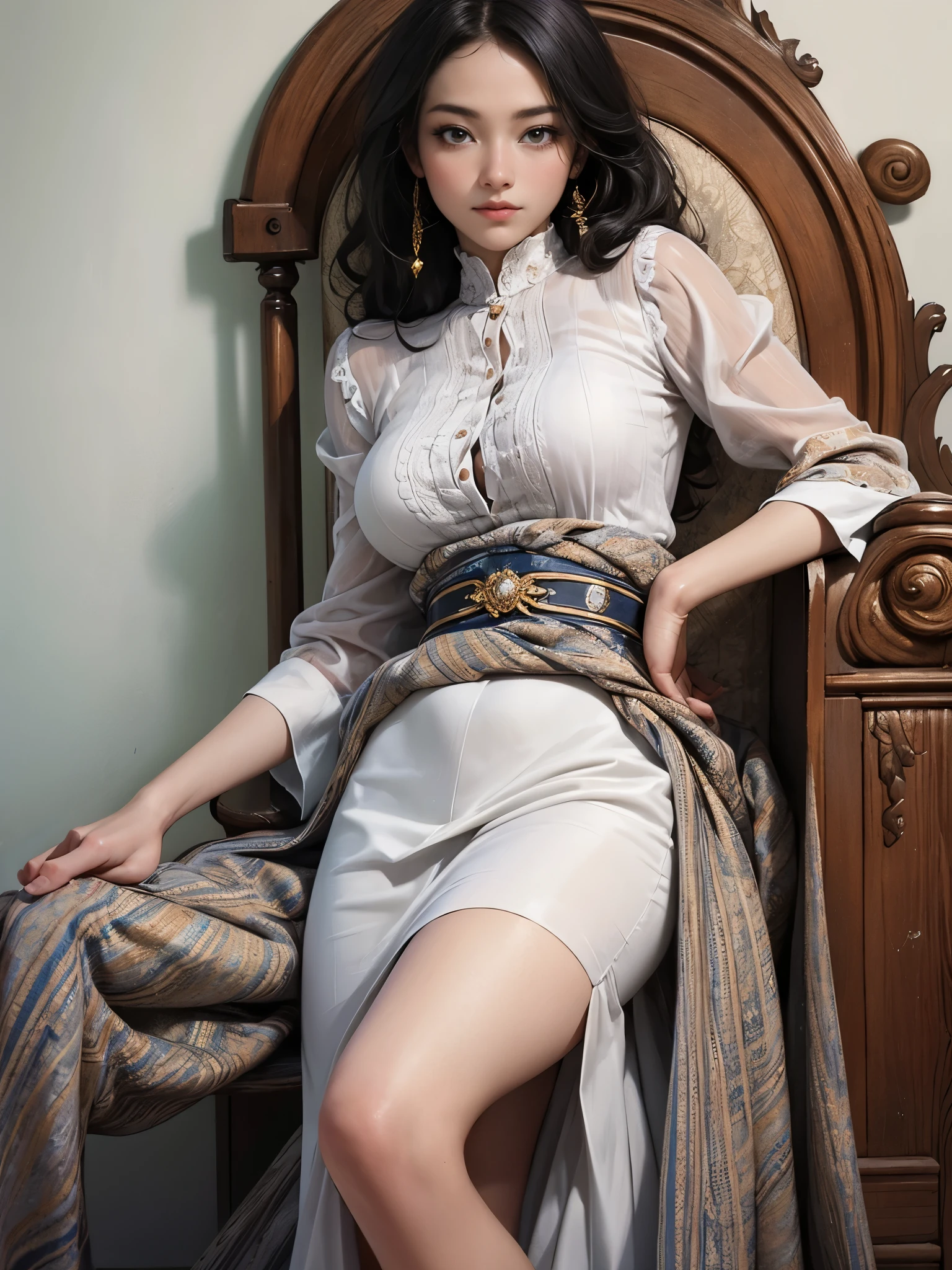 (highest quality, 8k, High resolution, realistic:2.0), (((alone, one girl)))、I am Japanese、cute idol、singer、22 years old、Like an angel in a white dress、 use pink glossy lipstick,eye swelling、(girl with big beady eyes:1.5)、((round face, smile, big breasts,big ))、flushed complexion、Cute whole body pose、ponytail、
