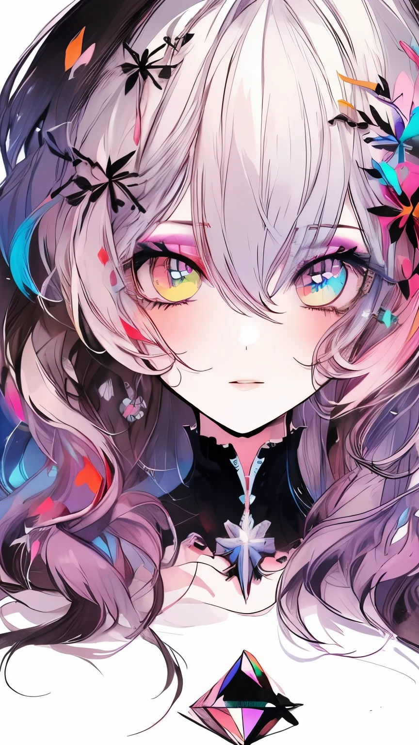 (masterpiece,highest quality,Super detailed drawing),1 girl,colorful hair,pastel colour,