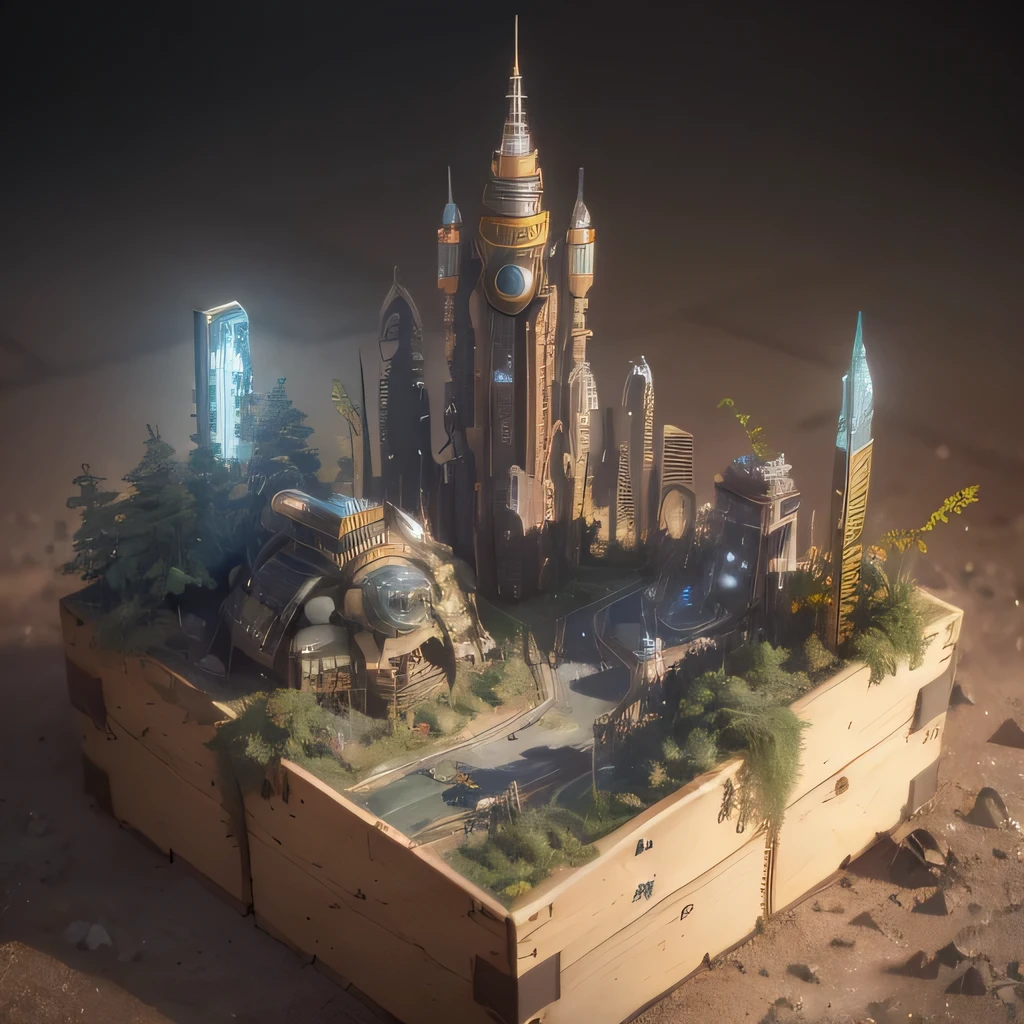 6598年Mars realistic model, (bifurcation, original photo, best quality, masterpiece:1.4),SteampunkCyberpunk6820 City,(CyberpunkMars light:1.3), Mars (related to land),(in a small nature box:1.3),Isometric, small nature, landscape on foundation,landscape,