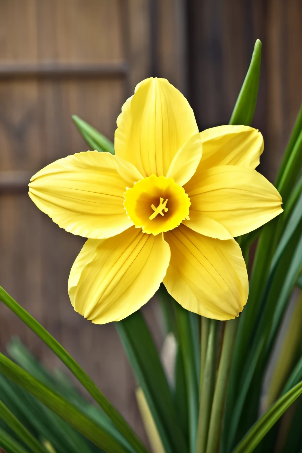 Yellow daffodil front view