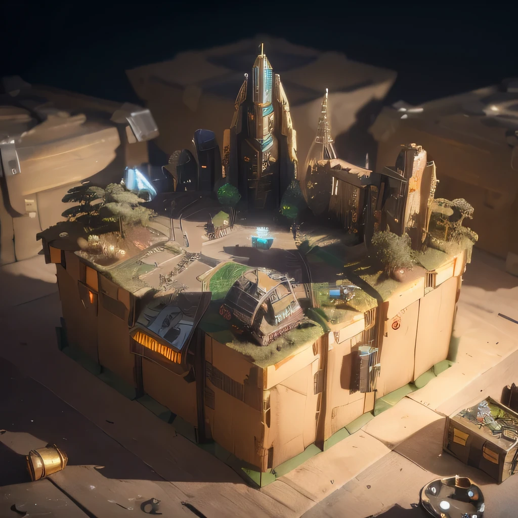 6598年Mars realistic model, (bifurcation, original photo, best quality, masterpiece:1.4),SteampunkCyberpunk6820 City,(CyberpunkMars light:1.3), Mars (related to land),(in a small nature box:1.3),Isometric, small nature, landscape on foundation,landscape,