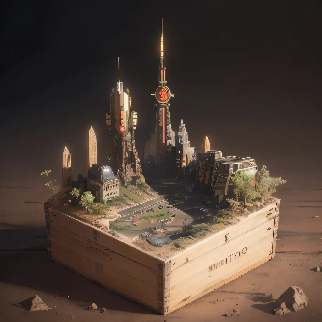 6598年Mars realistic model, (bifurcation, original photo, best quality, masterpiece:1.4),SteampunkCyberpunk6820 City,(CyberpunkMars light:1.3), Mars (related to land),(in a small nature box:1.3),Isometric, small nature, landscape on foundation,landscape,