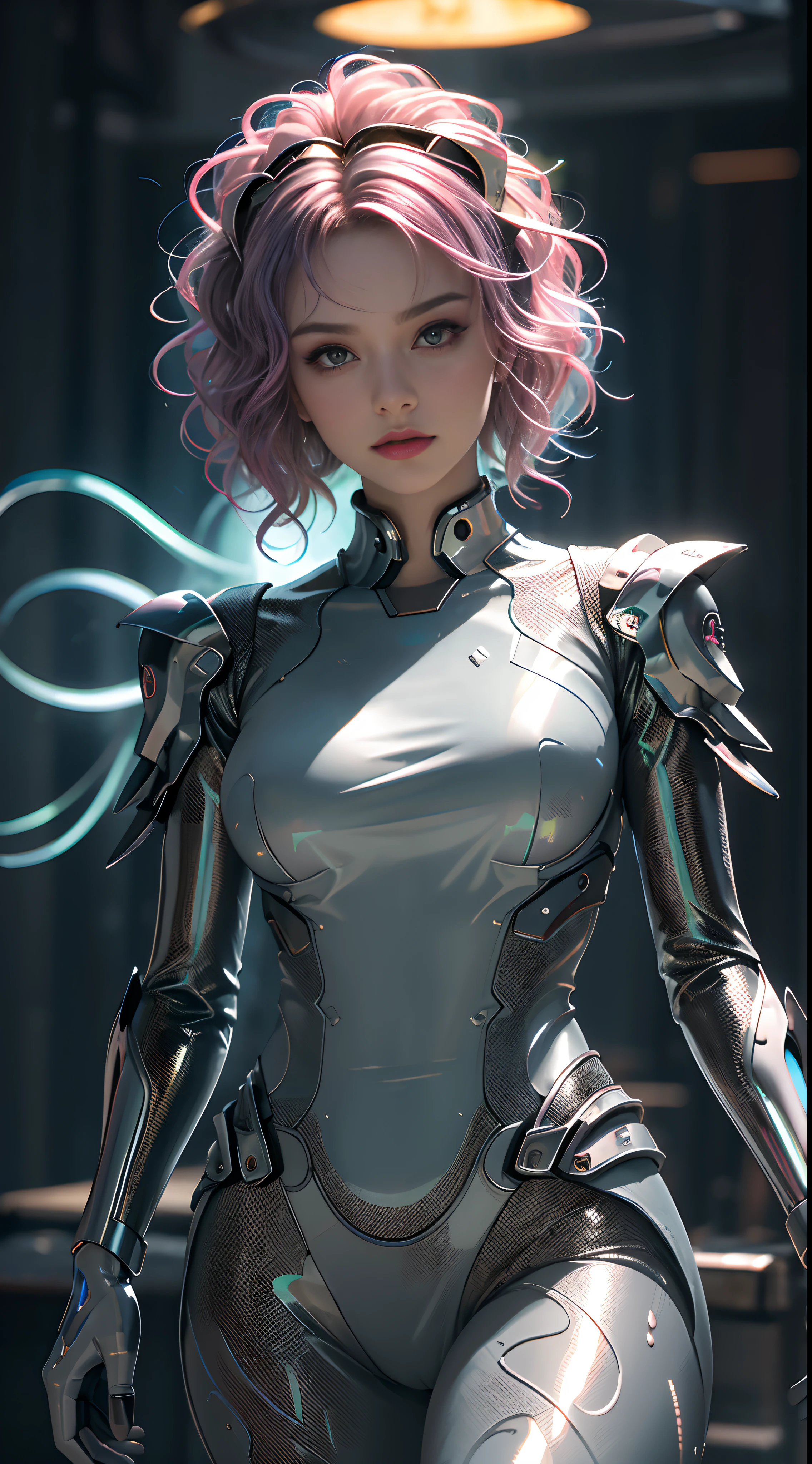 Motor irreal:1.4,UHD,melhor qualidade:1.4, fotorrealista:1.4, textura da pele:1.4, obra prima:1.8,obra-prima, melhor qualidade, 1girl, Menina Ives NEGRA, Mecha, beautiful lighting, (Neon light: 1.2), (Noite: 1.5), "obra-prima, melhor qualidade, 1, Retrato de corpo inteiro, pose sensual, olhos azuis, Cabelos multicoloridos+amarelo:1.3+verde:1.3, Pernas esculpidas e curvas tentadoras, seios cheios,sbikini, Rosto bonito, many drops of water, nuvem, Twilight, Plano aberto, aquarela, Neon light:1.2, Noite:1.5, Mecha, beautiful lighting, luz neon brilhante: 1.2, unforgettable mysterious night: 1.5",(Detailed Beautiful Hands:1.4),