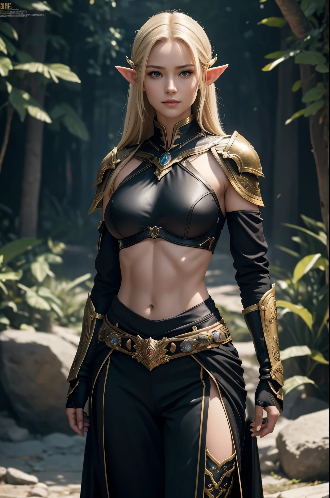 Ultra realistic, Cinematic, portrait of Arabic beautiful 22 years old woman, blonde hair, body, full body,pale skin, beautiful face, perfect hands, mortal Kombat, Kombat, fighting arena, cosplay, detailed face, hip is cocked and wide, action pose, mortal Kombat cosplay ,Standing ((looking at viewer:1.4)),((face towards